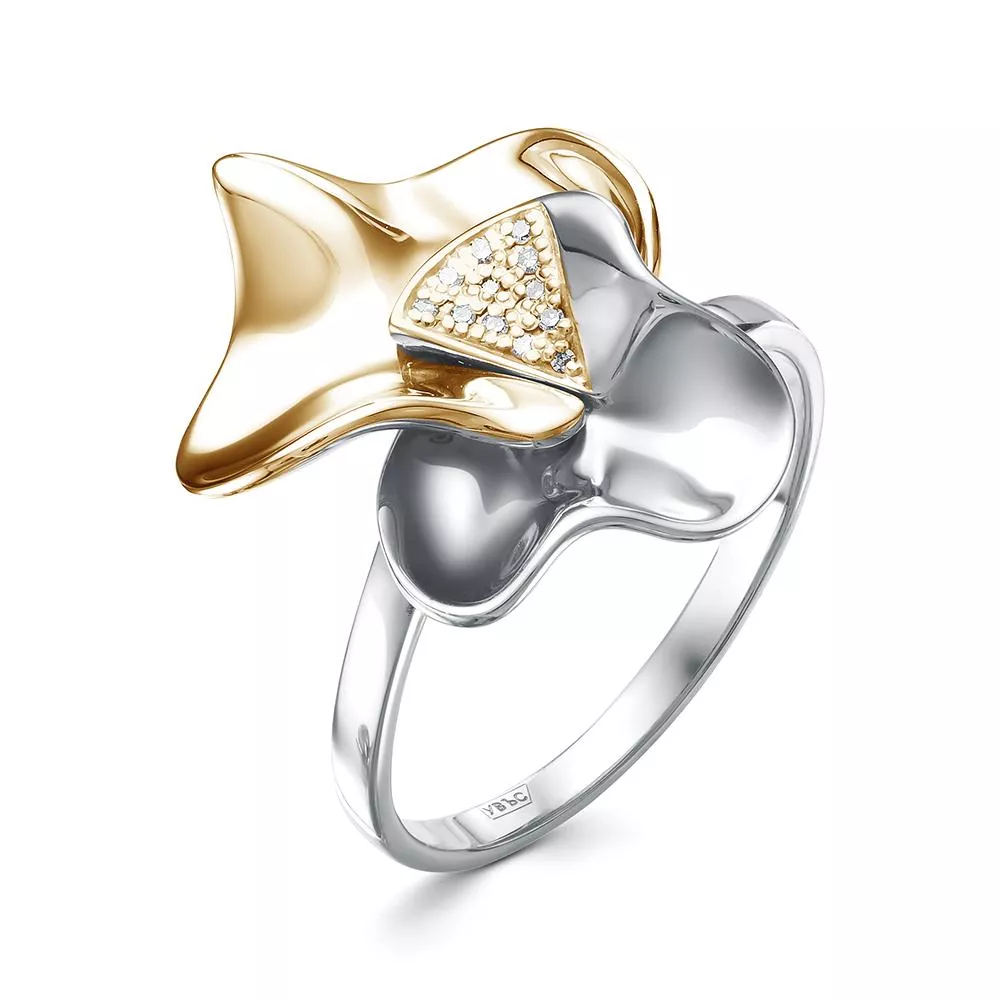 Кольцо из белого золота с бриллиантом V17462510100