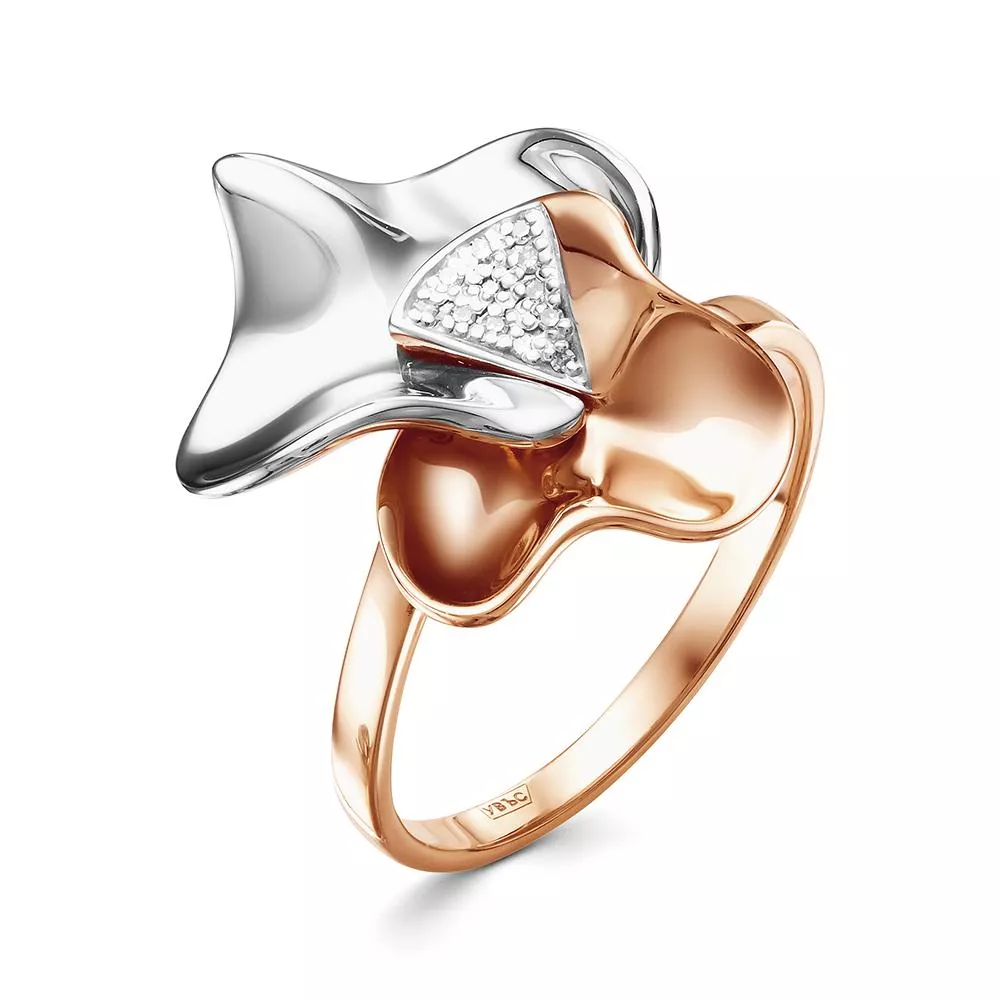 Кольцо из красного золота с бриллиантом V17461510100