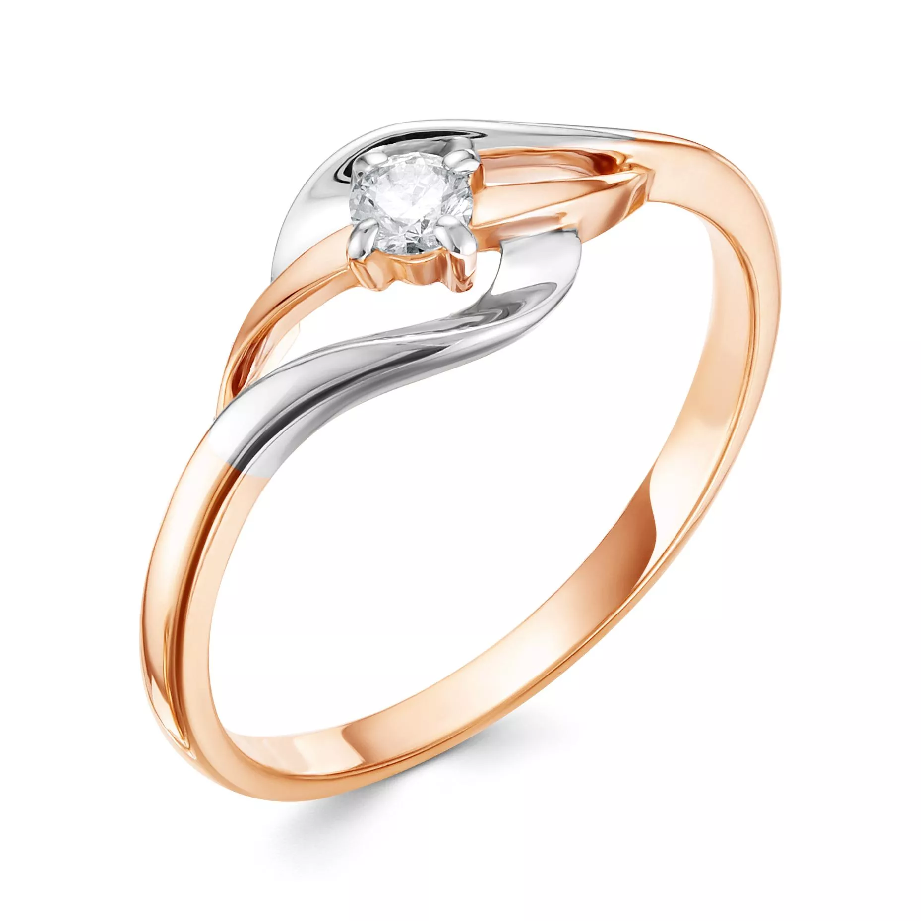 Кольцо из красного золота с бриллиантом V13821510000