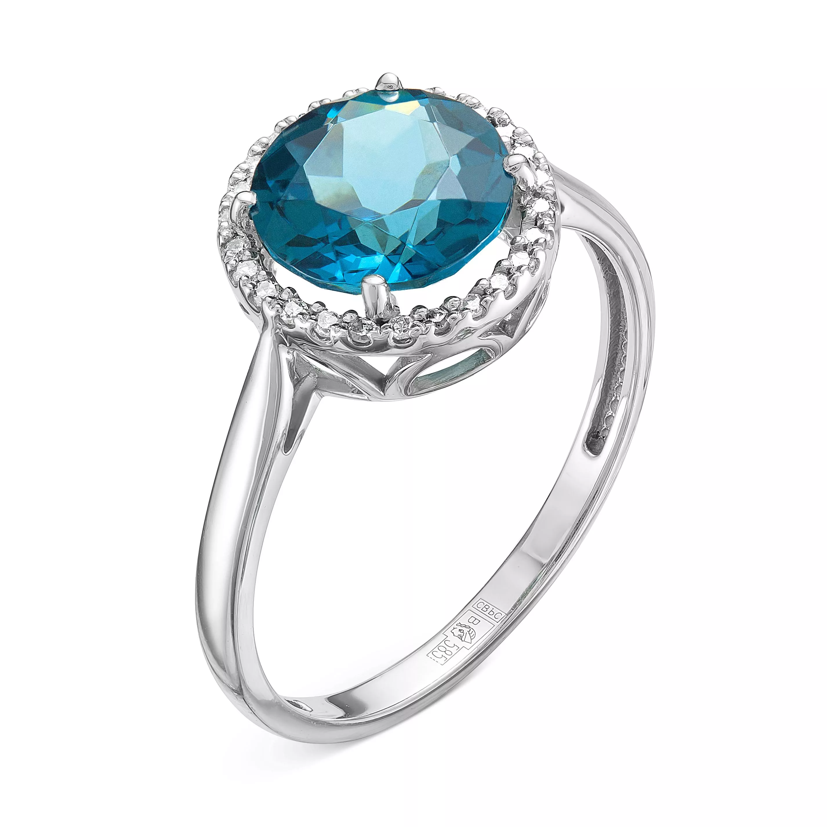 Кольцо из белого золота с топазом V11522512300