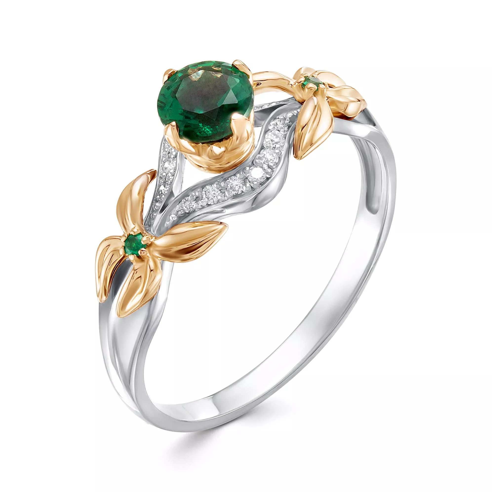 Кольцо из белого золота с изумрудом V16292530700