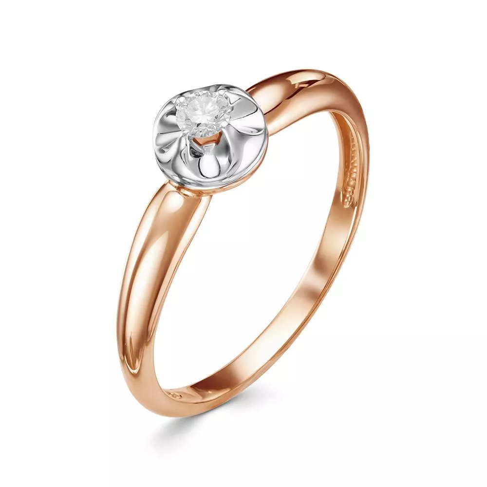 Кольцо из красного золота с бриллиантом V17861510000