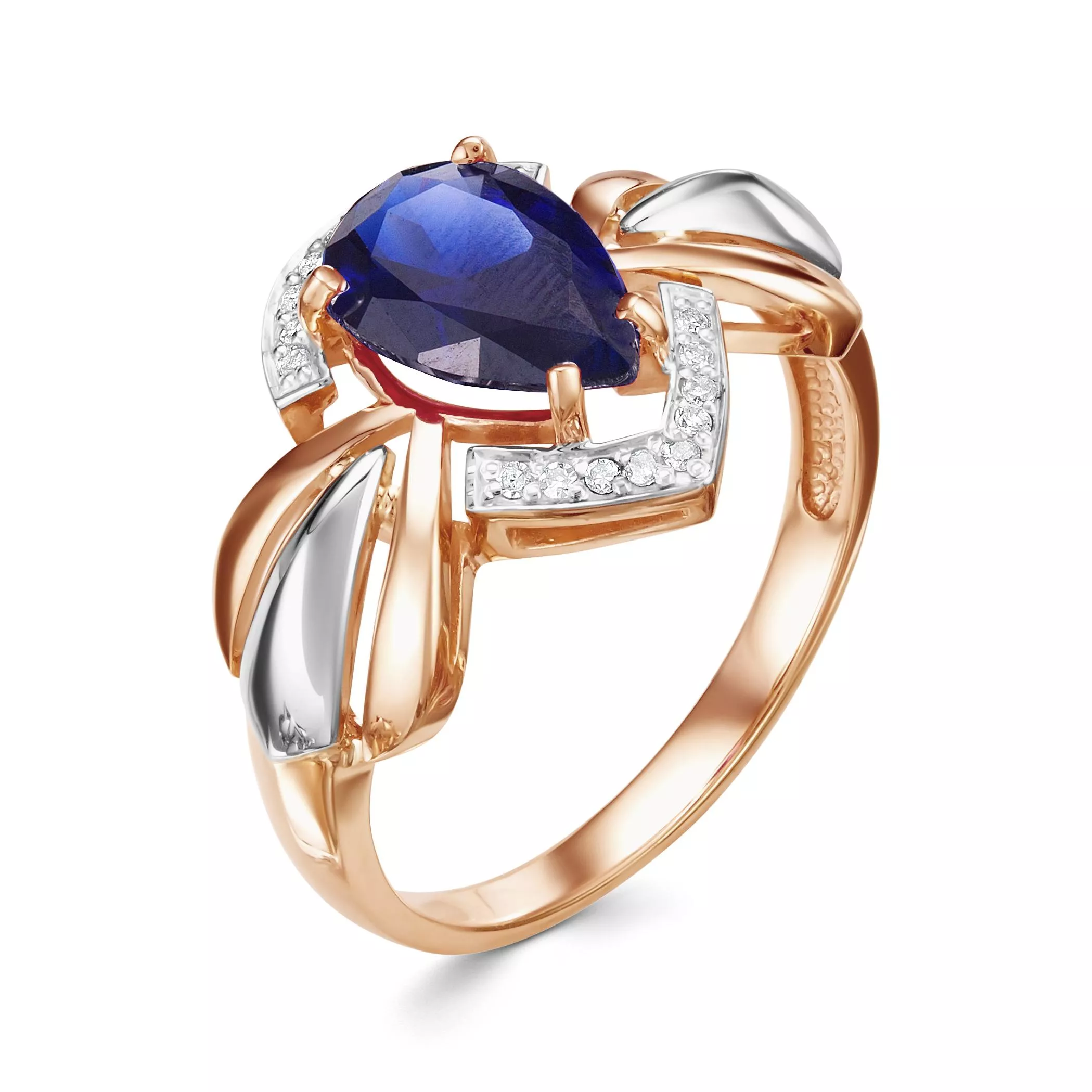 Кольцо из красного золота с сапфиром V17691511600