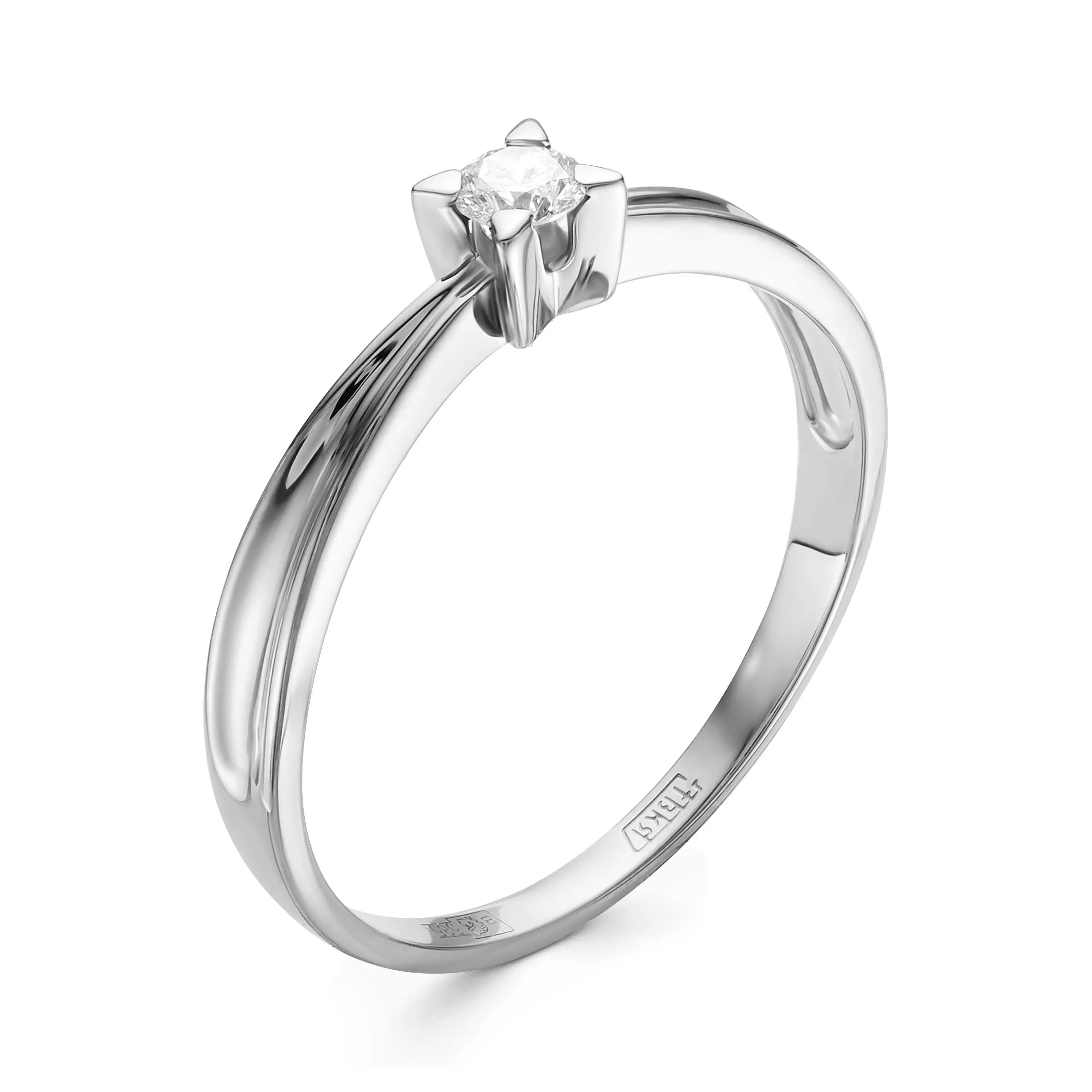 Кольцо из белого золота с бриллиантом V16092510000