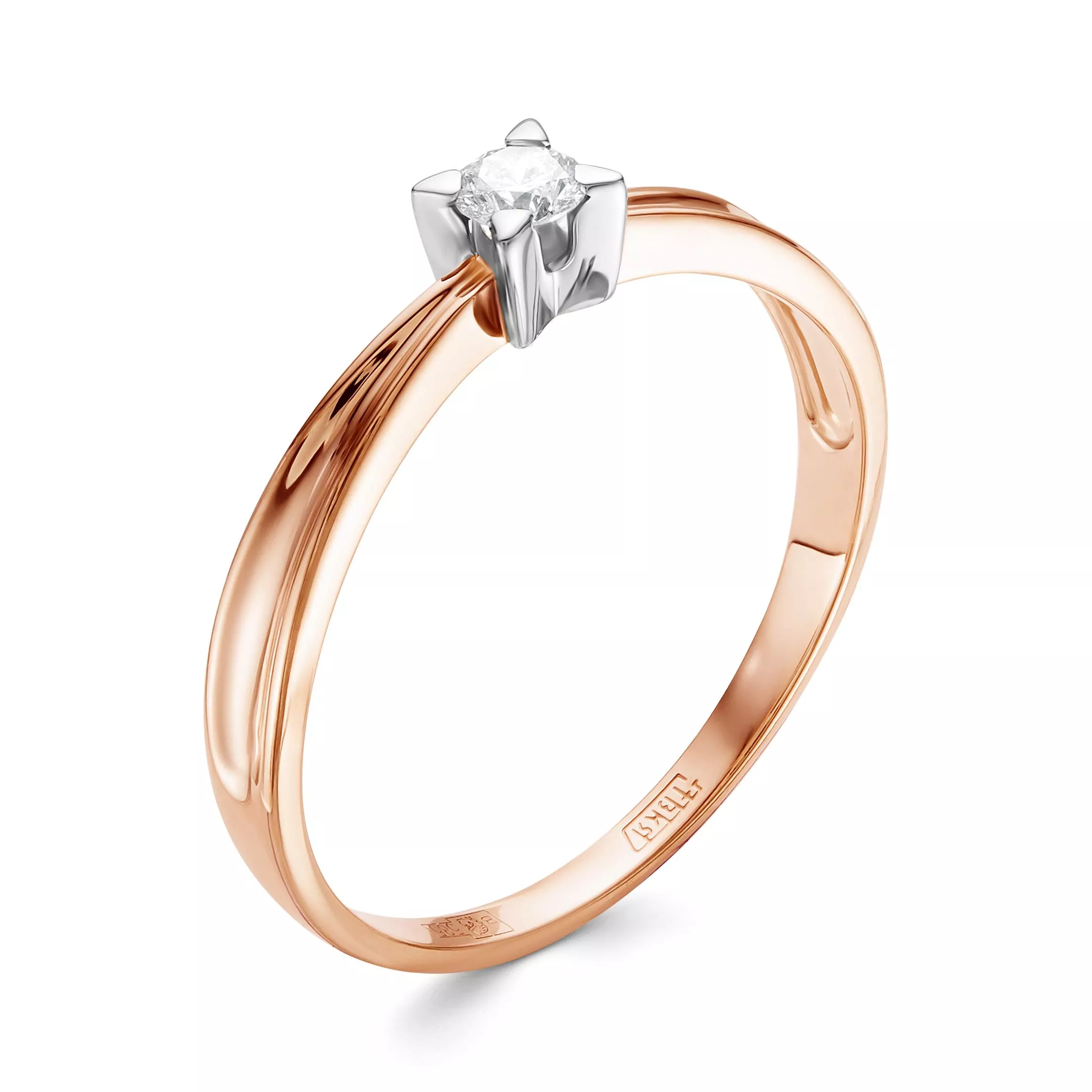 Кольцо из красного золота с бриллиантом V16091510000