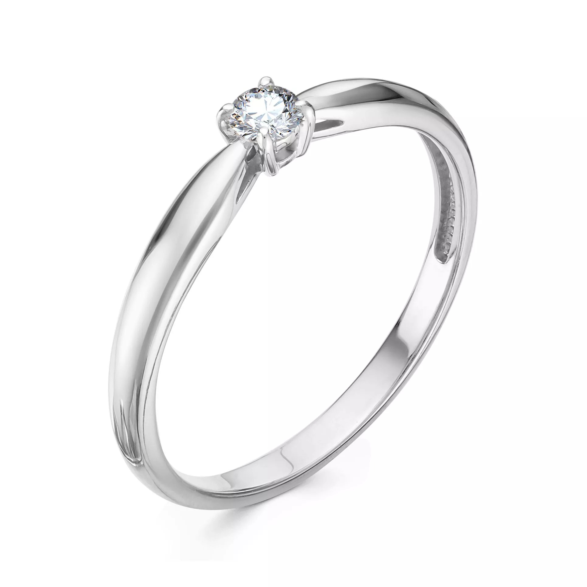 Кольцо из белого золота с бриллиантом