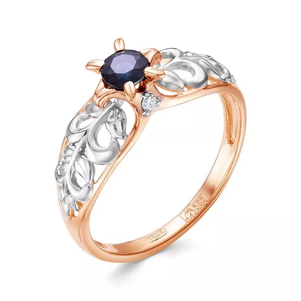 Кольцо из красного золота с сапфиром V14161510300