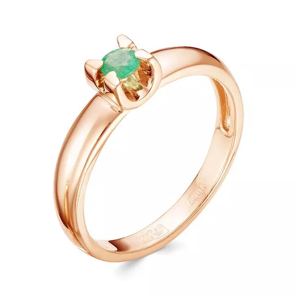 Кольцо из красного золота с изумрудом V11041501100