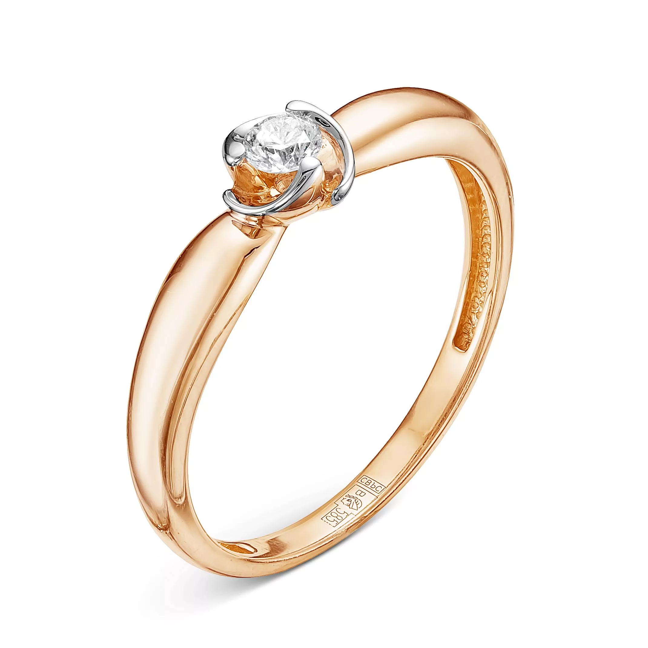 Кольцо из красного золота с бриллиантом V11291510000