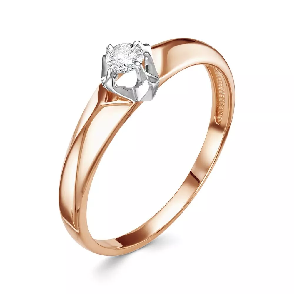 Кольцо из красного золота с бриллиантом V17901510000