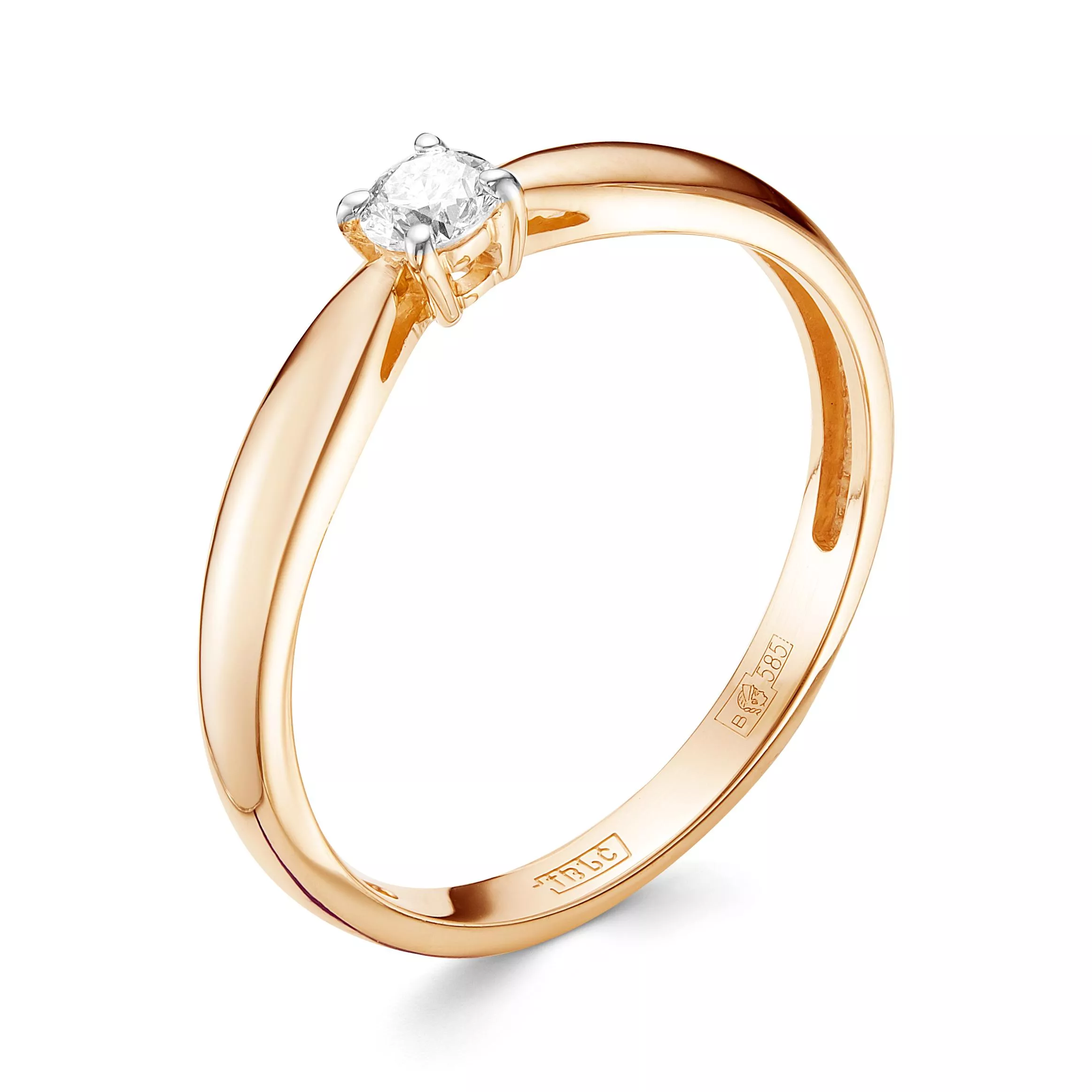 Кольцо из красного золота с бриллиантом V12741510000