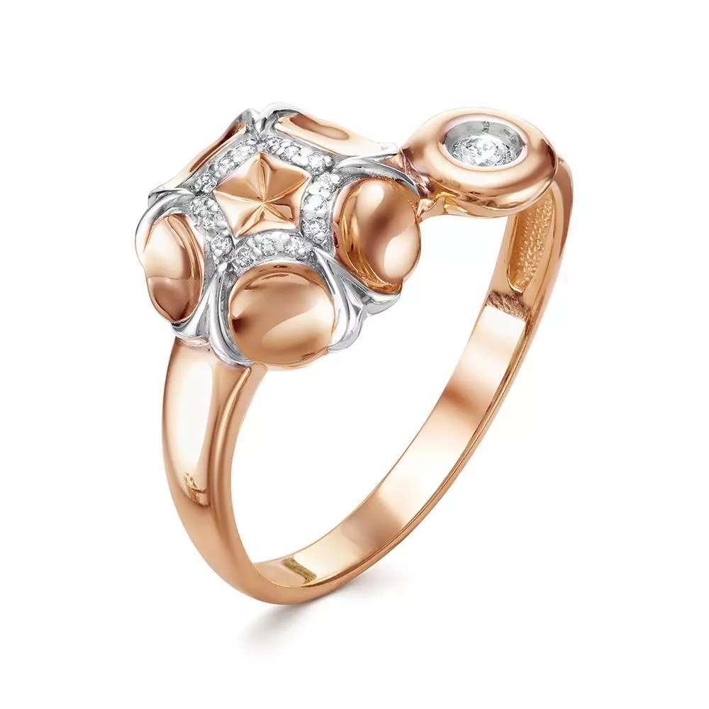 Кольцо из красного золота с бриллиантом V18451510000