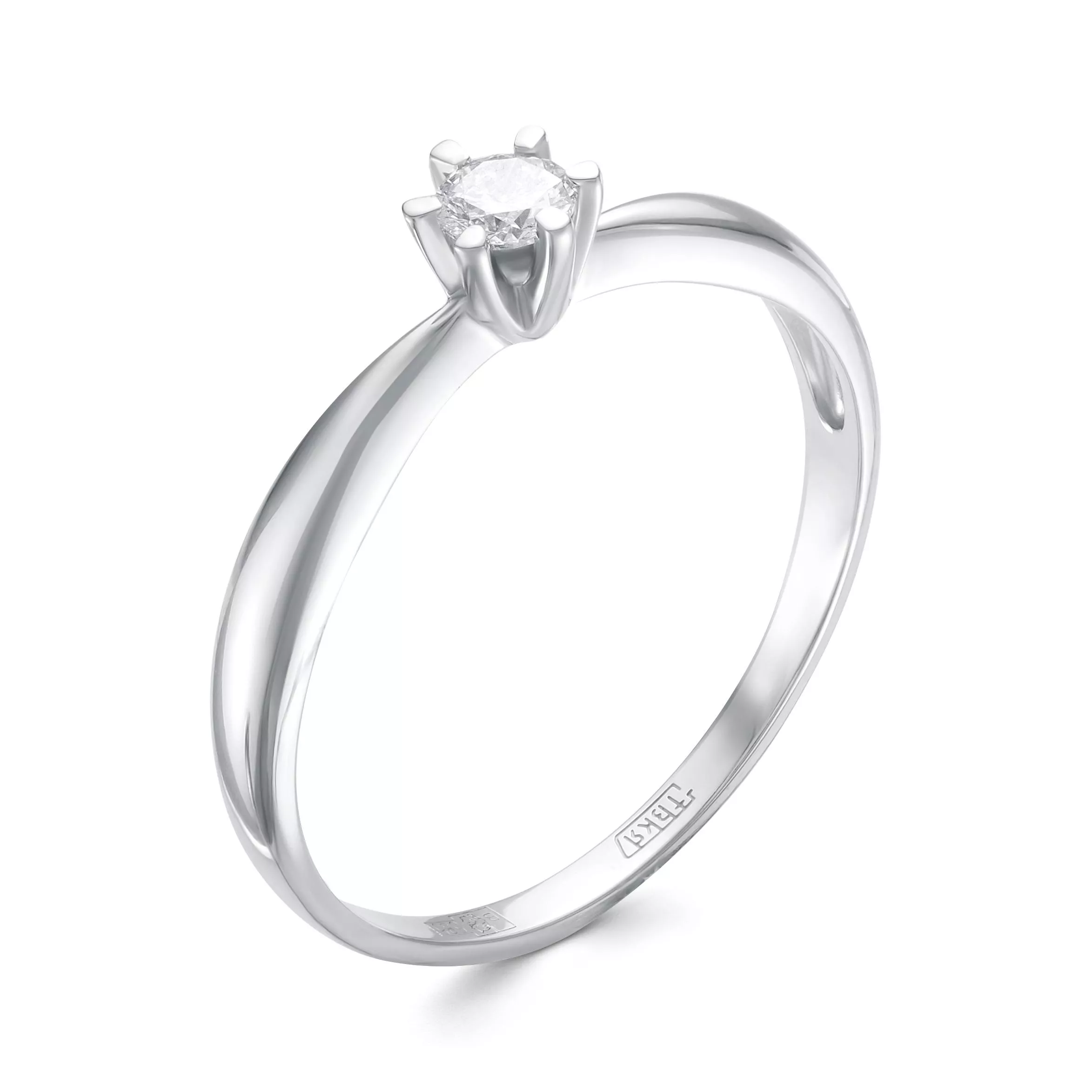 Кольцо из белого золота с бриллиантом V16082510000