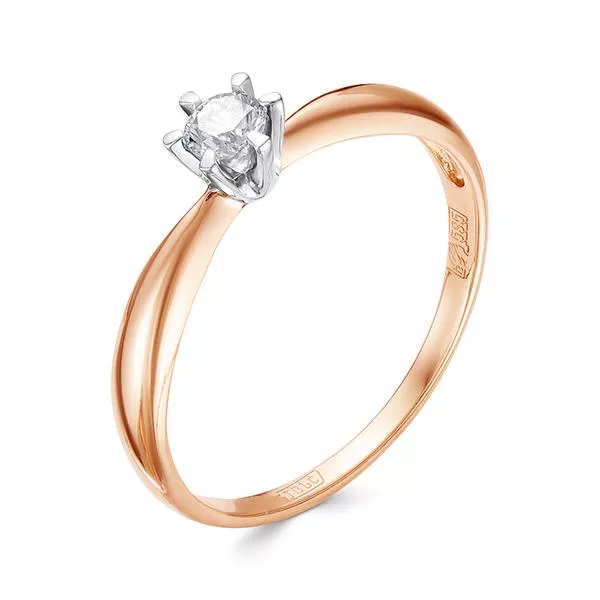 Кольцо из красного золота с бриллиантом V16081510000