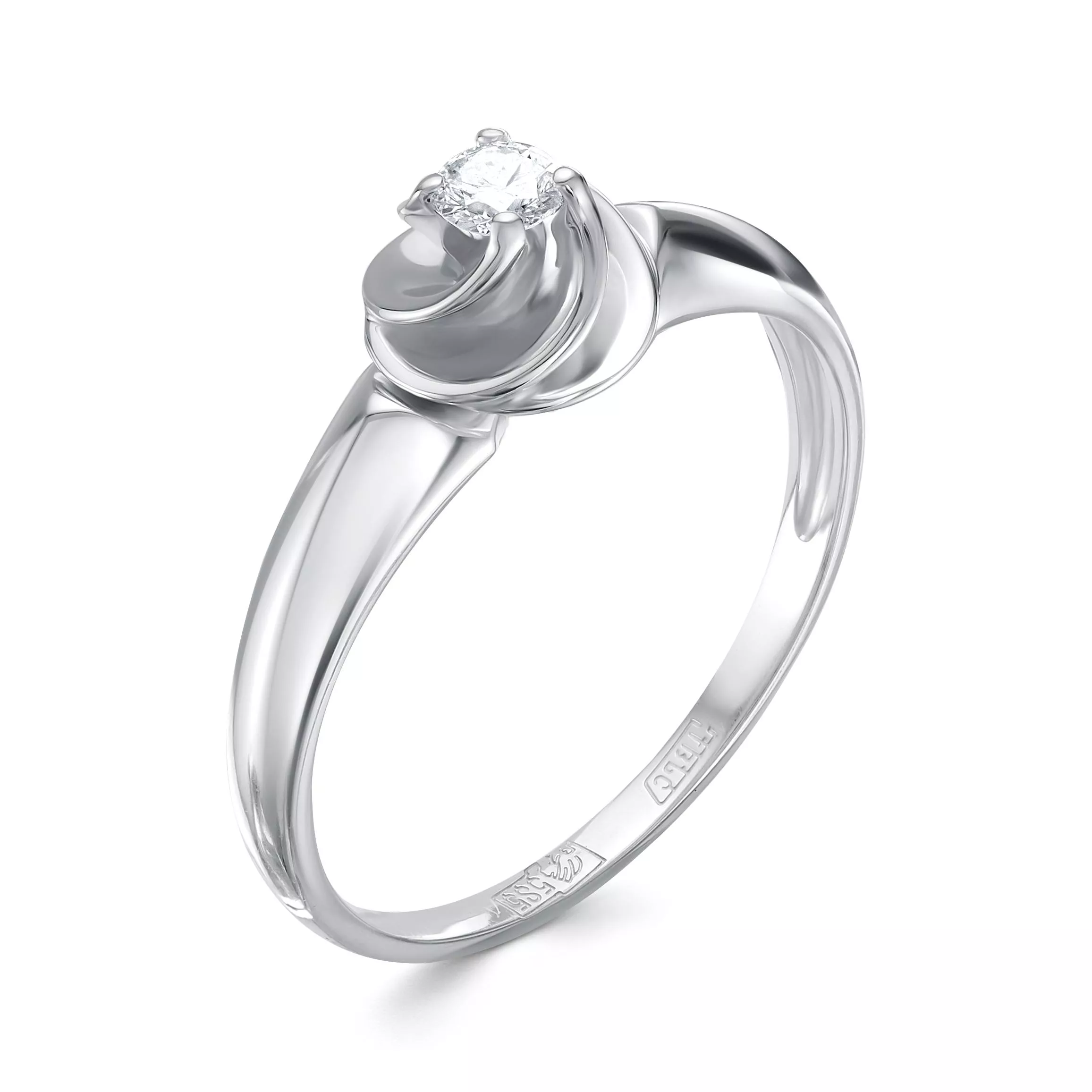 Кольцо из белого золота с бриллиантом V14012510000