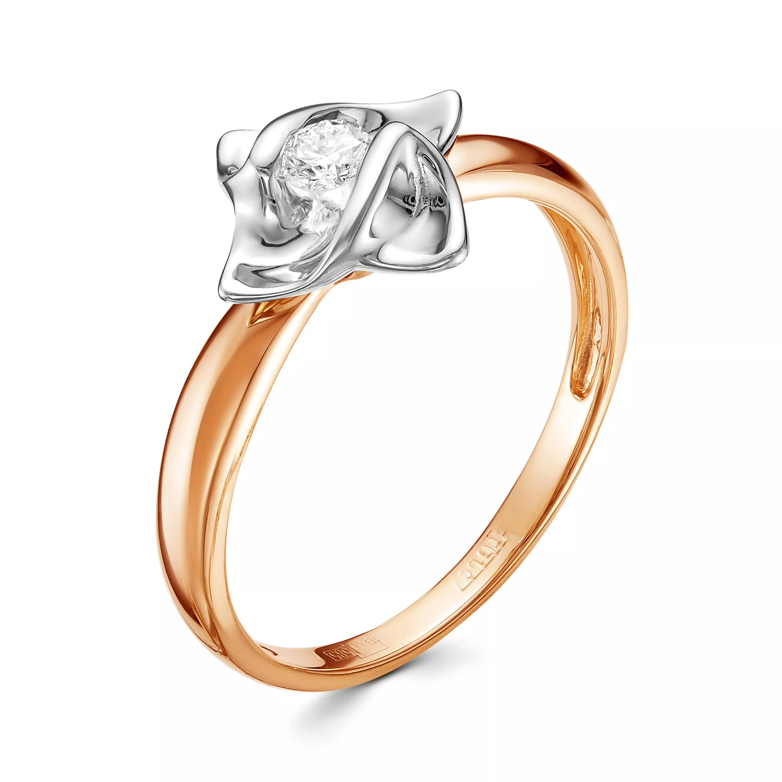 Кольцо из красного золота с бриллиантом V14051510000