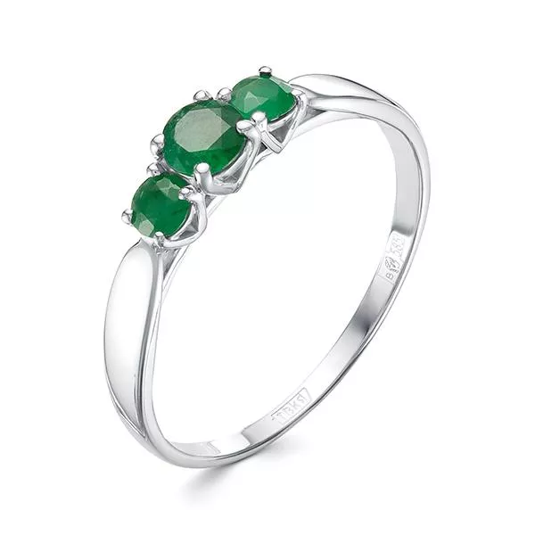 Кольцо из белого золота с изумрудом V16032511100