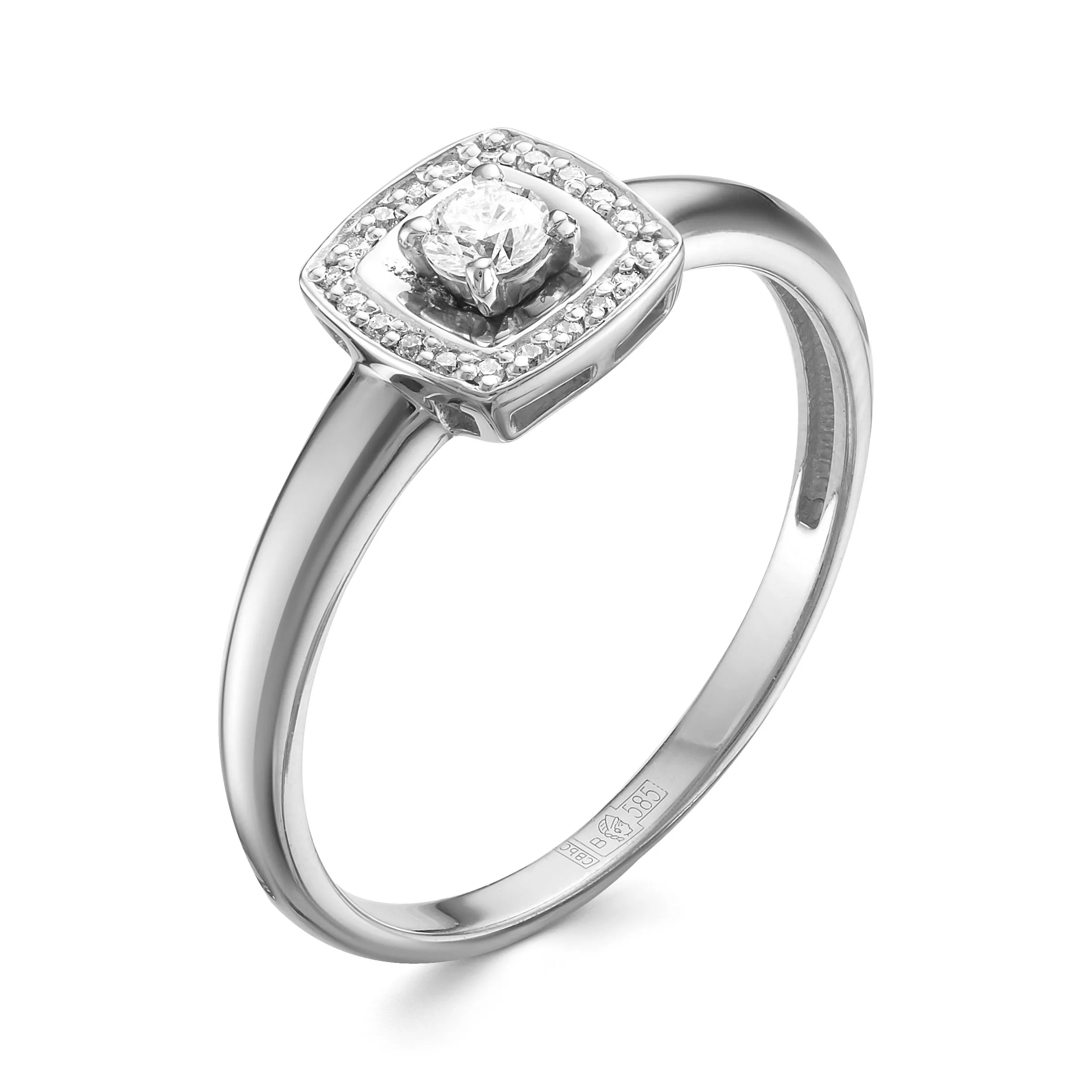 Кольцо из белого золота с бриллиантом V11612510000