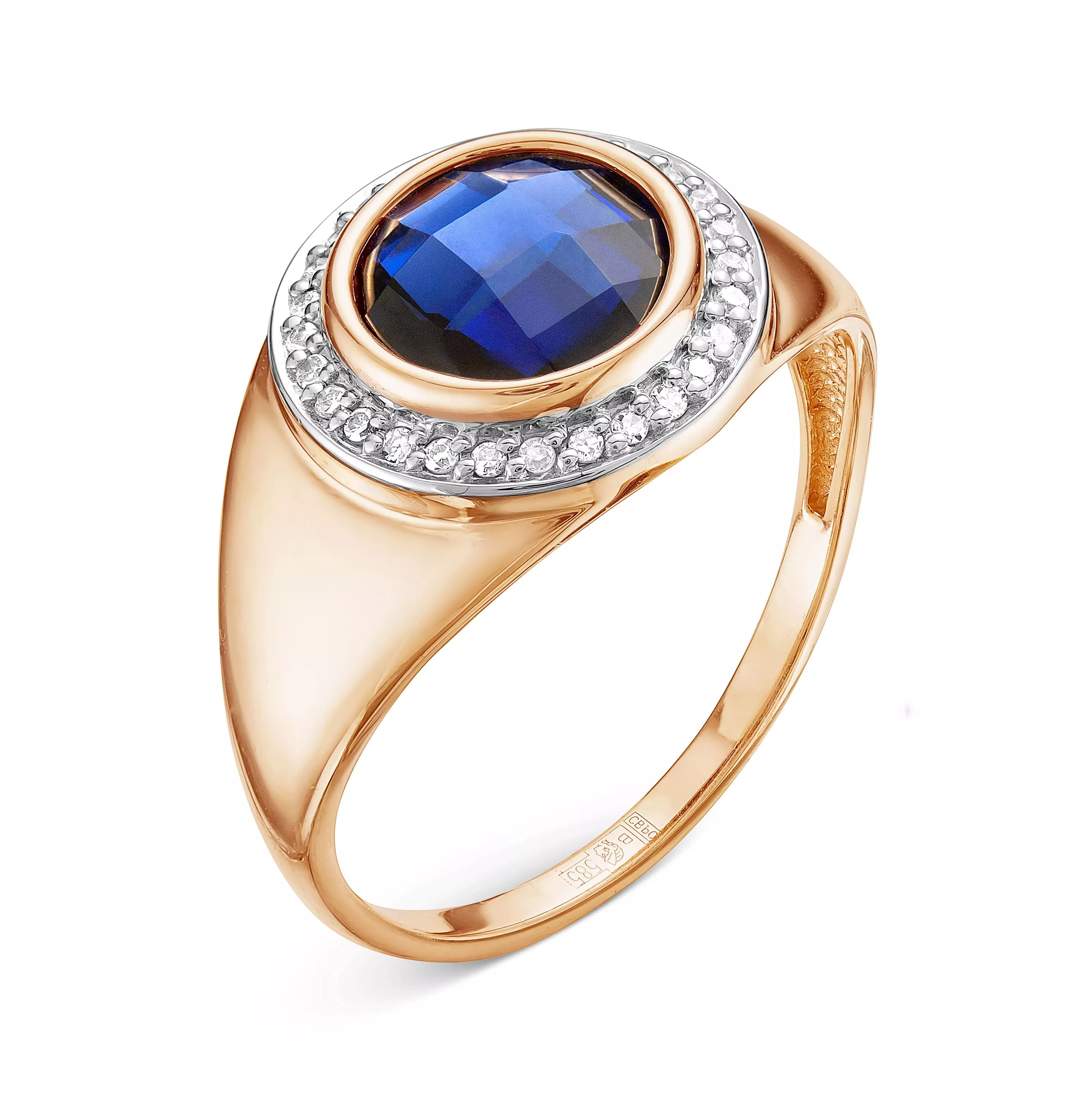 Кольцо из красного золота с сапфиром V10881511600