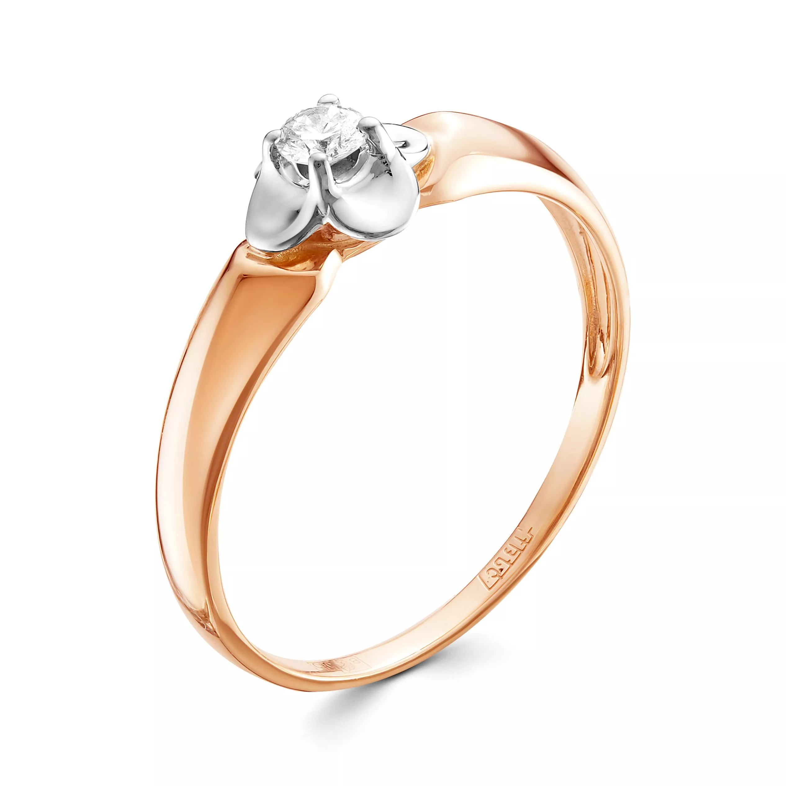 Кольцо из красного золота с бриллиантом V14061510000