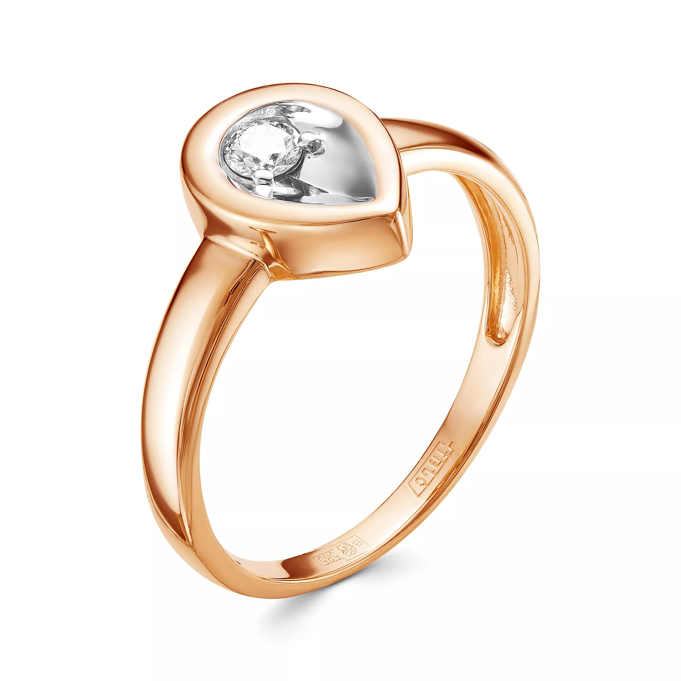 Кольцо из красного золота с бриллиантом V13651510000