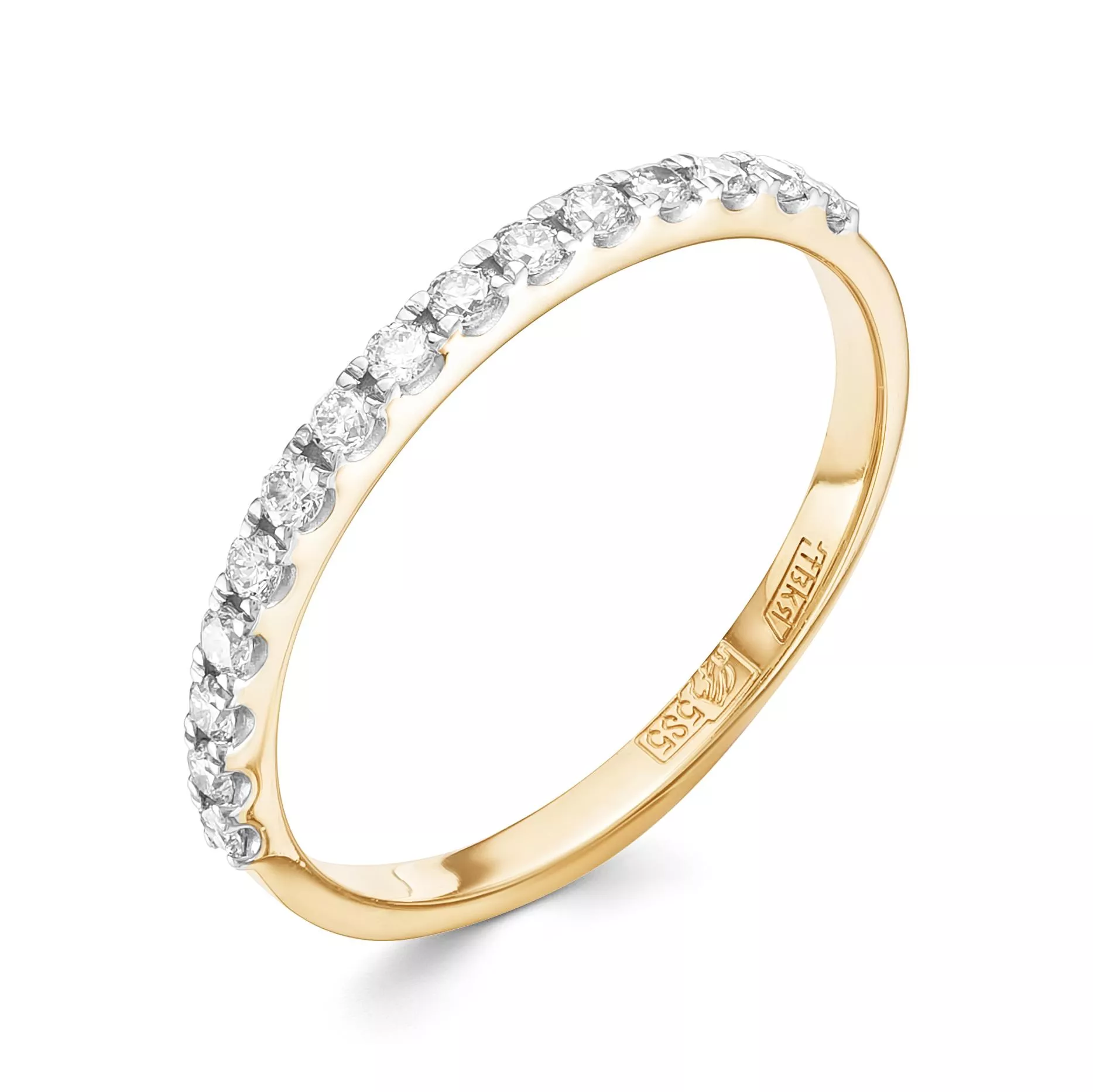 Кольцо из лимонного золота с бриллиантом V15543510000