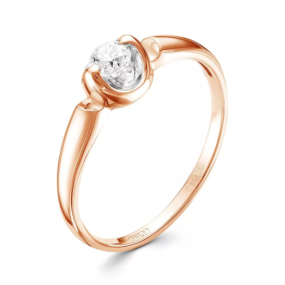 Кольцо из красного золота с бриллиантом V14651510000