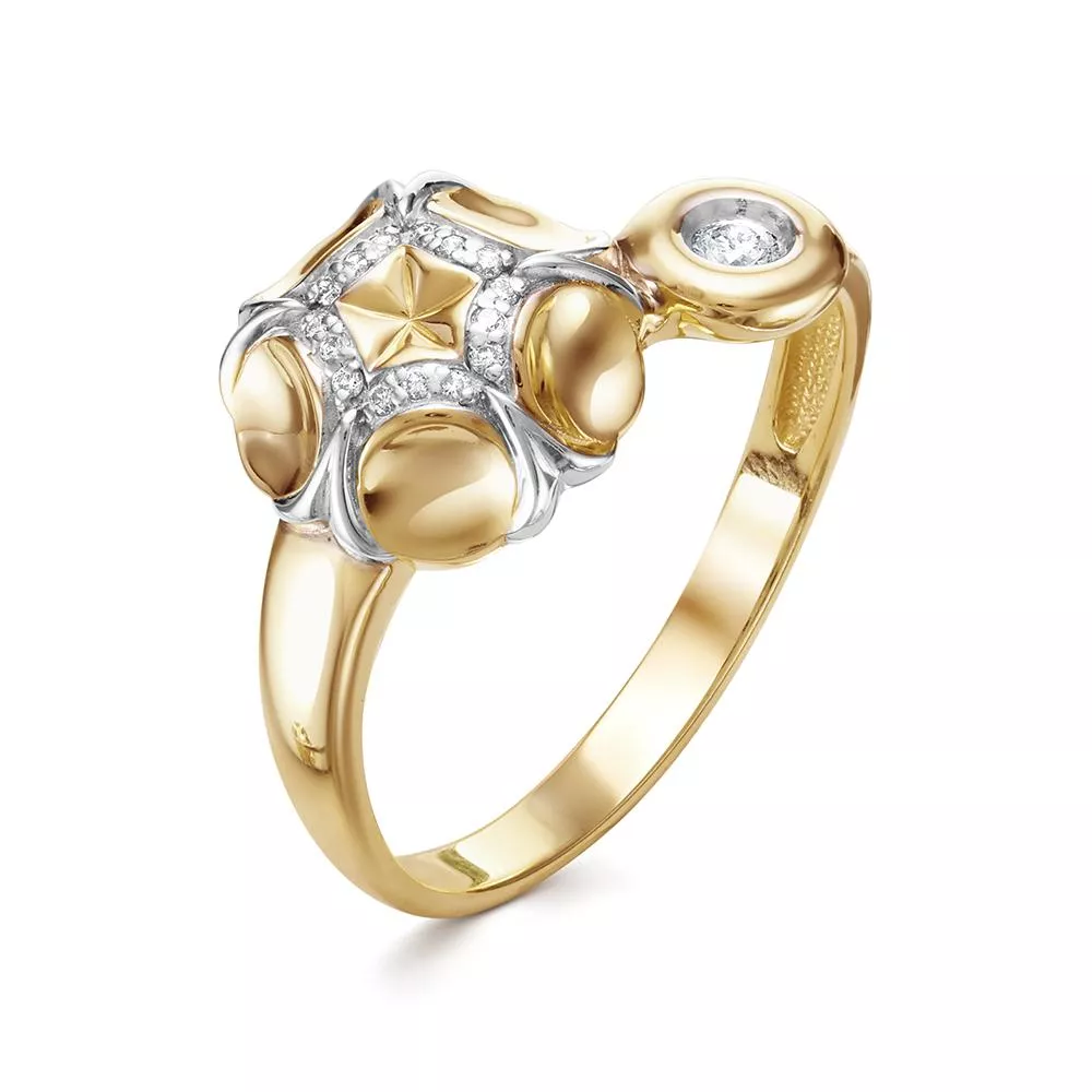 Кольцо из лимонного золота с бриллиантом V18453510000