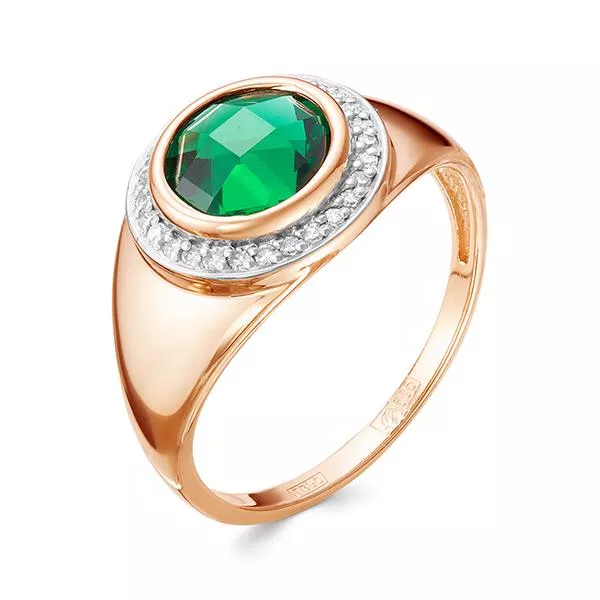 Кольцо из красного золота с изумрудом V10881511700