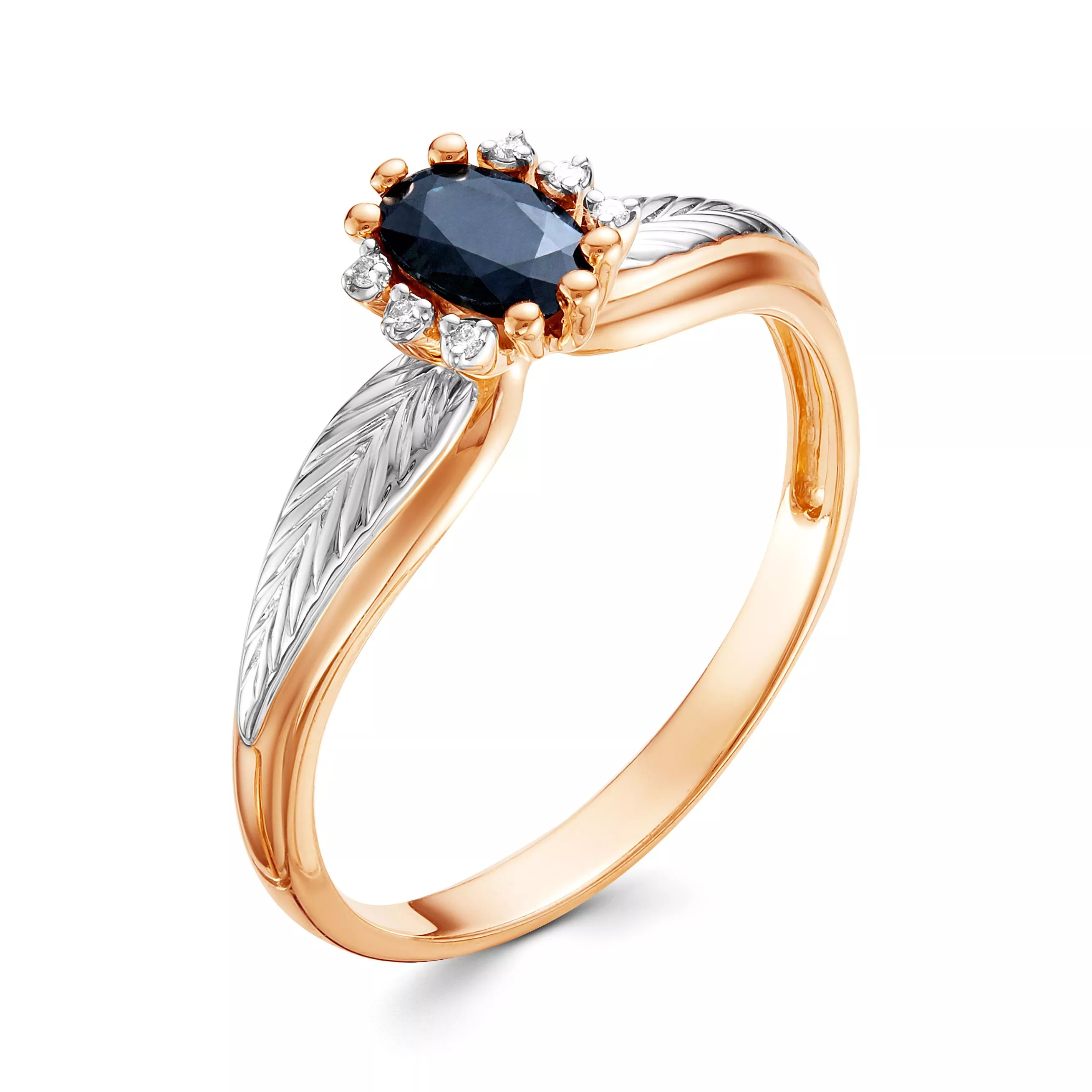 Кольцо из красного золота с сапфиром V14191510300