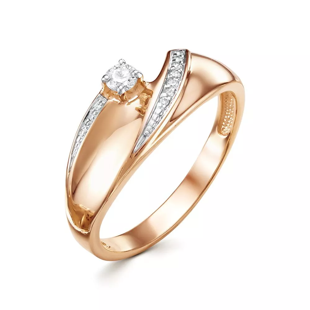 Кольцо из красного золота с бриллиантом V18111510000