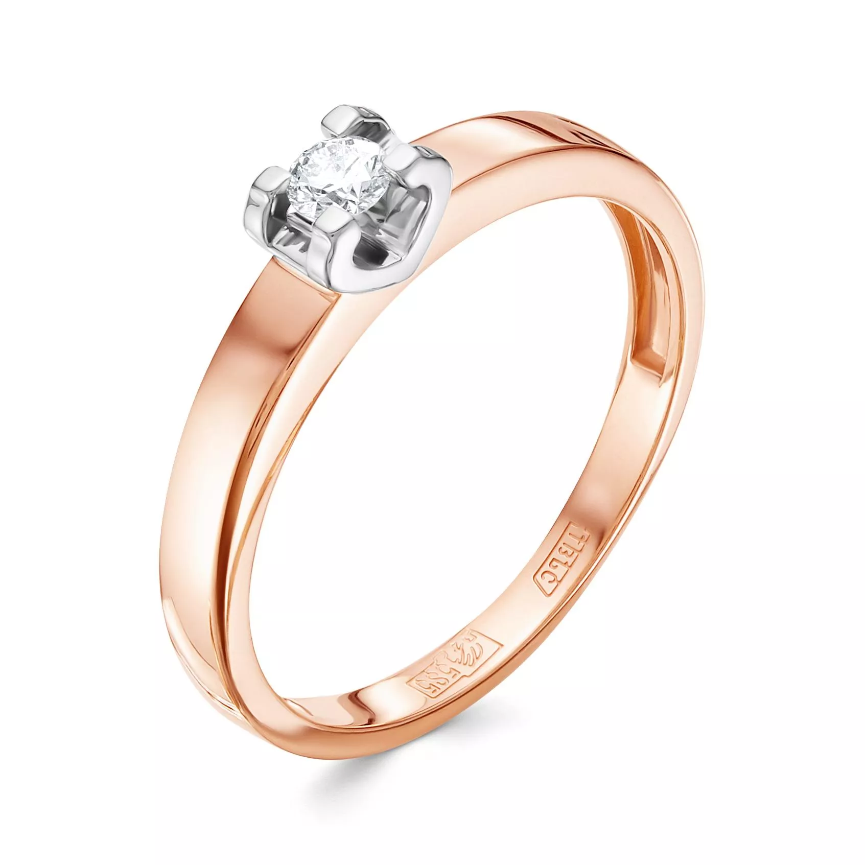 Кольцо из красного золота с бриллиантом V14771510000