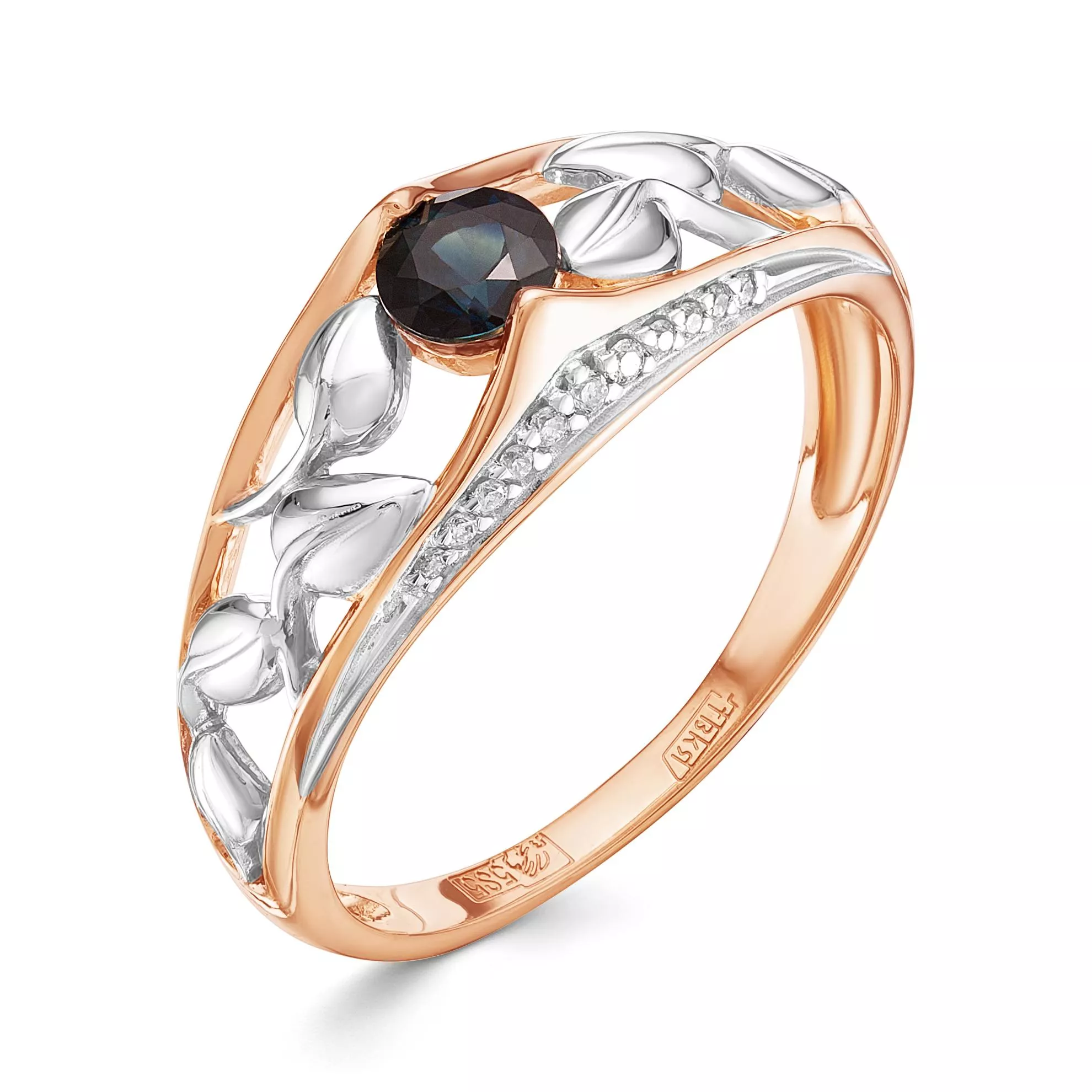 Кольцо из красного золота с сапфиром V14131510300