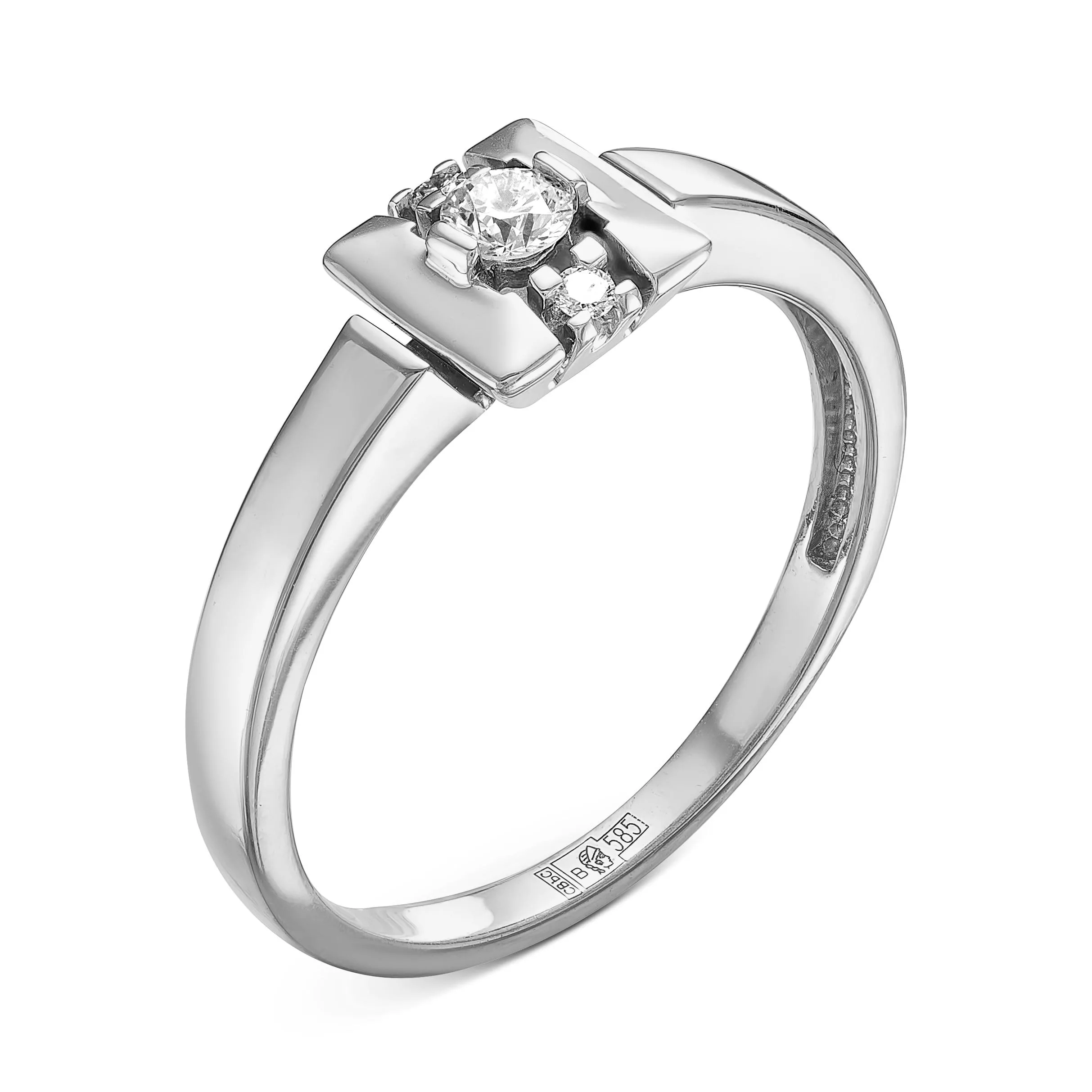 Кольцо из белого золота с бриллиантом V11632510000