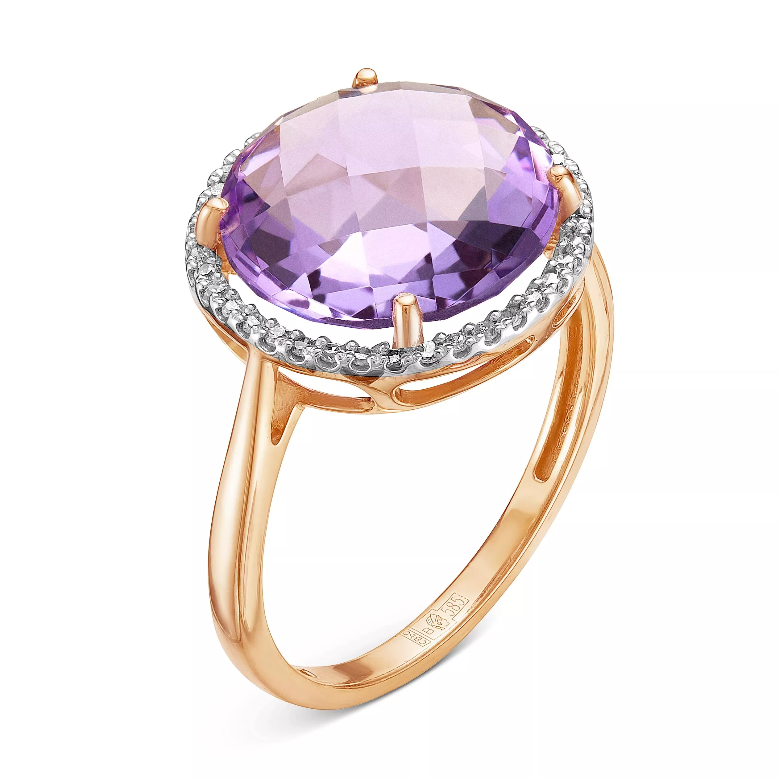 Кольцо из красного золота с аметистом V11531513200