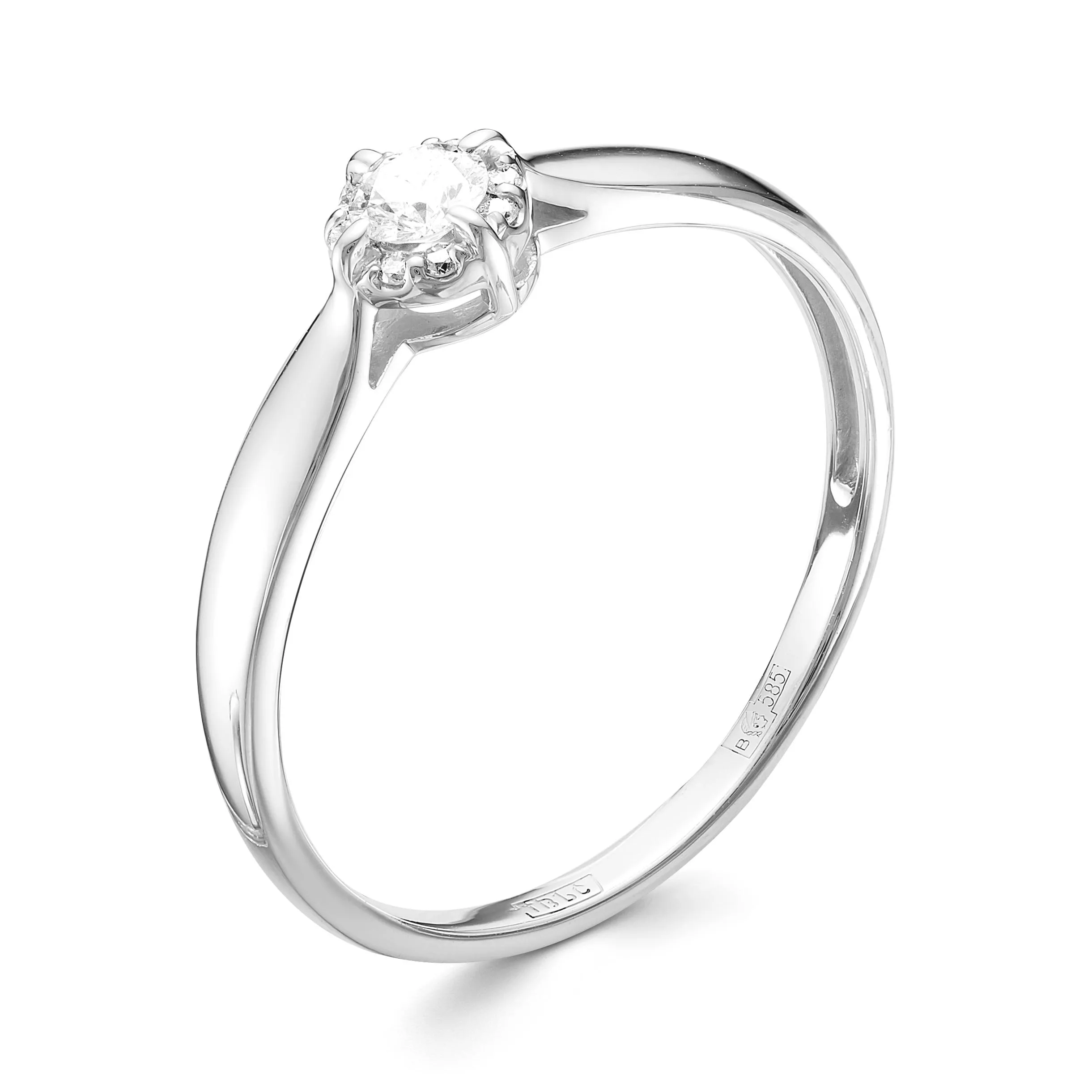 Кольцо из белого золота с бриллиантом V14092510000