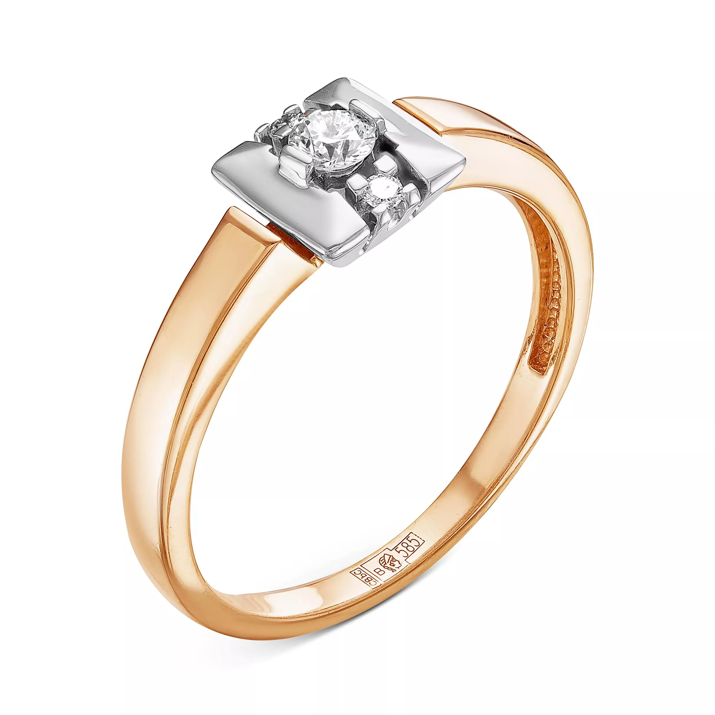 Кольцо из красного золота с бриллиантом V11631510000