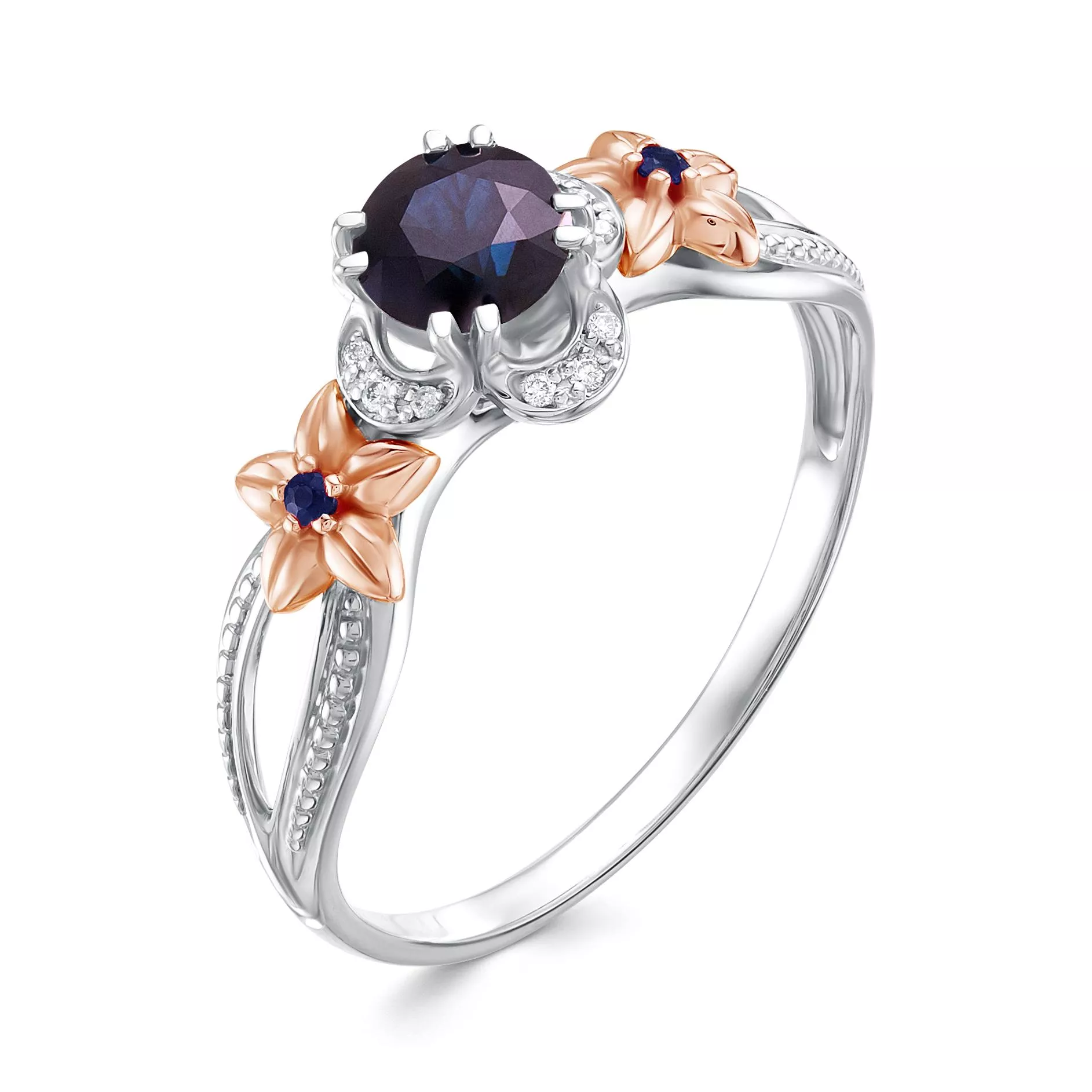 Кольцо из белого золота с сапфиром V16282520300