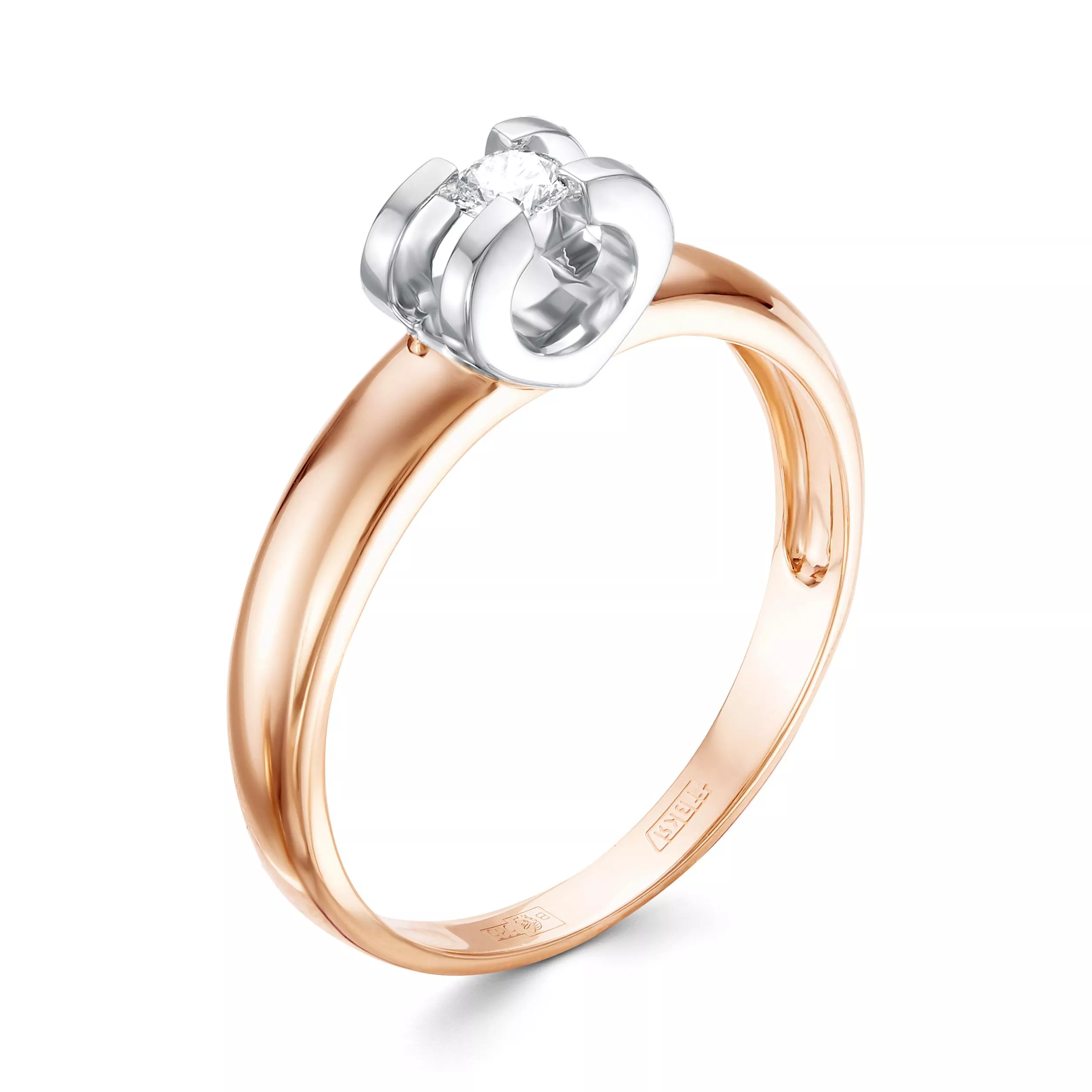 Кольцо из красного золота с бриллиантом V14951510000