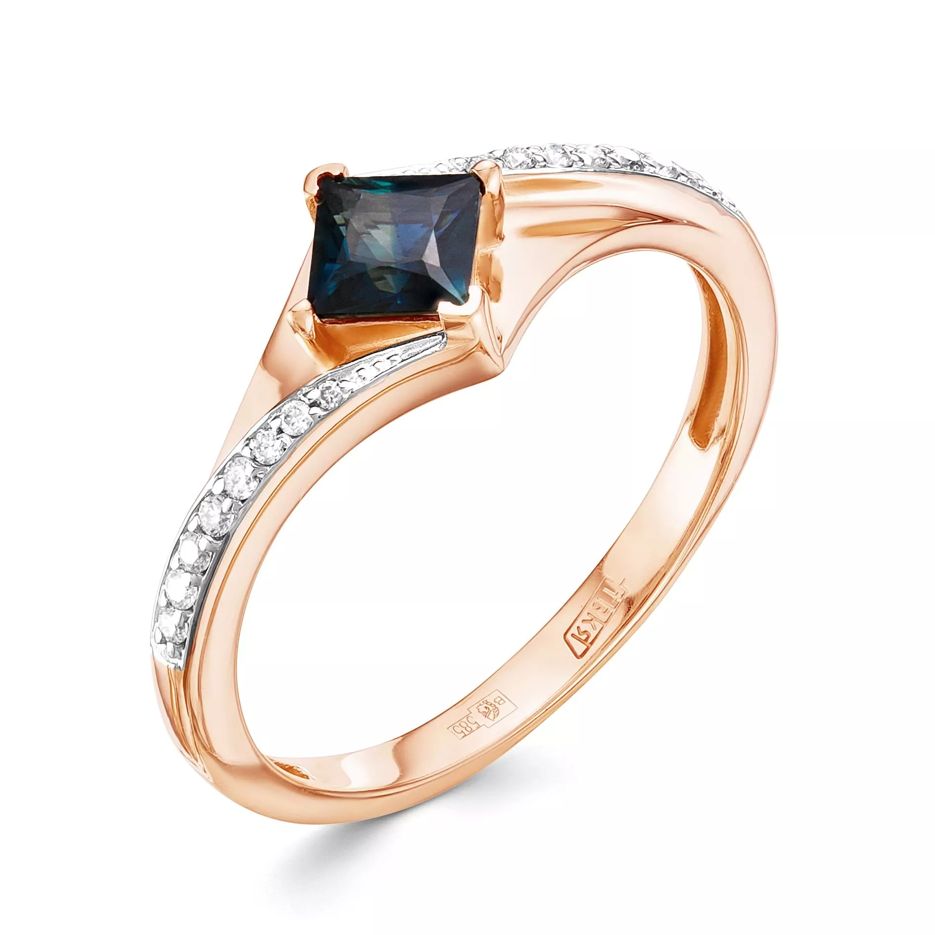 Кольцо из красного золота с сапфиром V12171510300