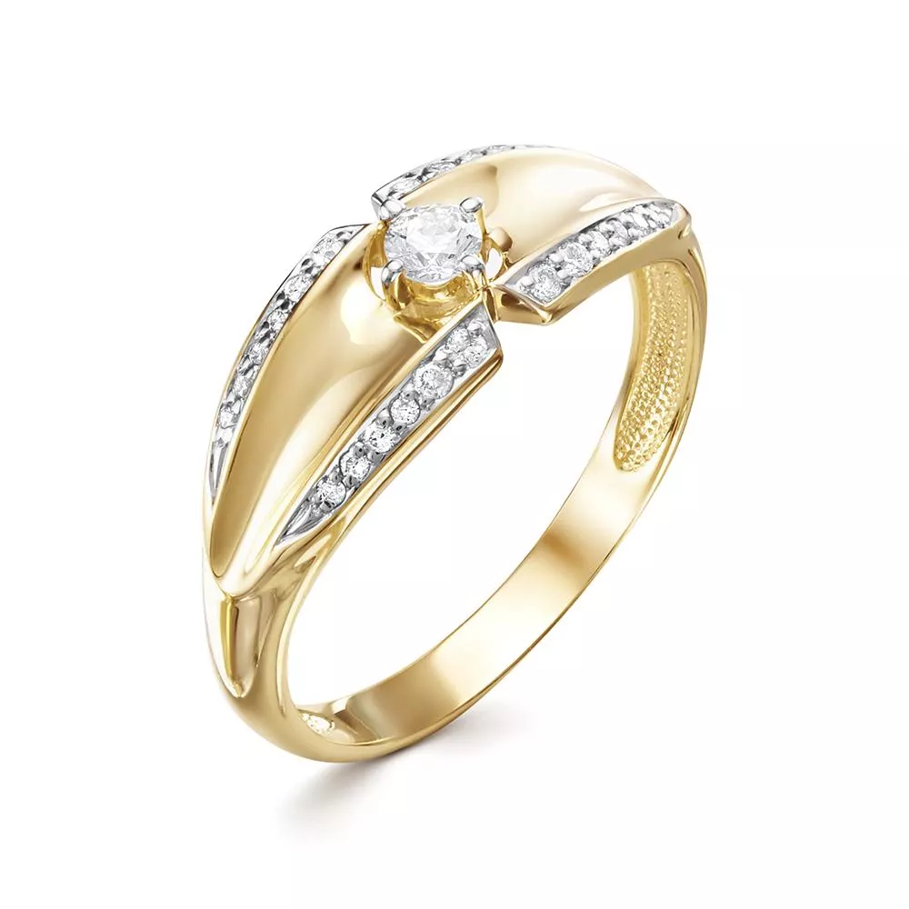 Кольцо из лимонного золота с бриллиантом V18103510000