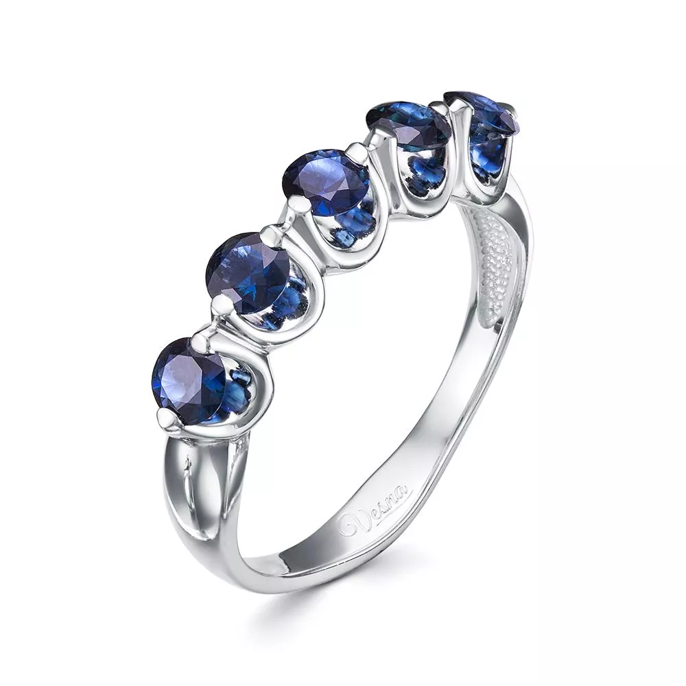 Кольцо из белого золота с сапфиром V18392511000
