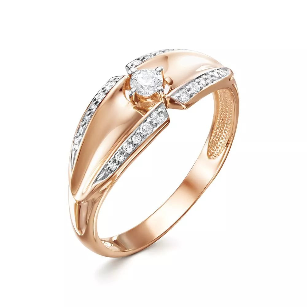 Кольцо из красного золота с бриллиантом V18101510000