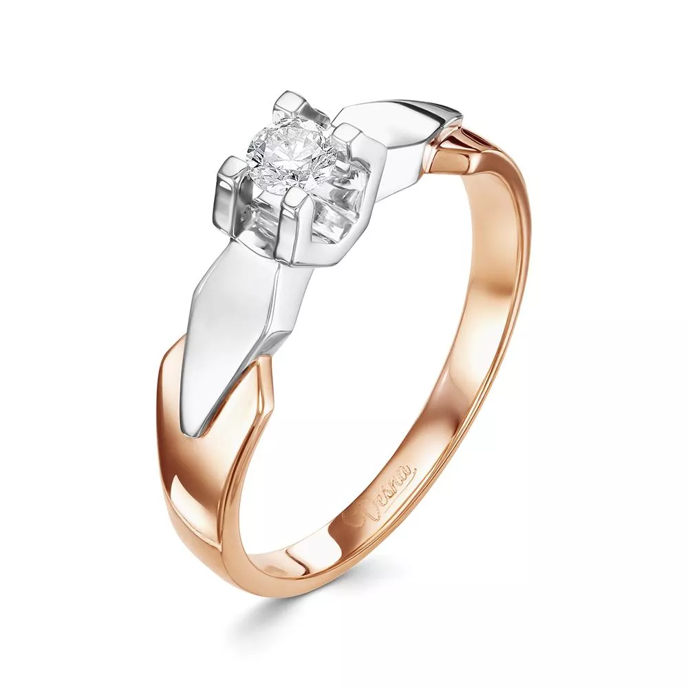 Кольцо из красного золота с бриллиантом V17791510000