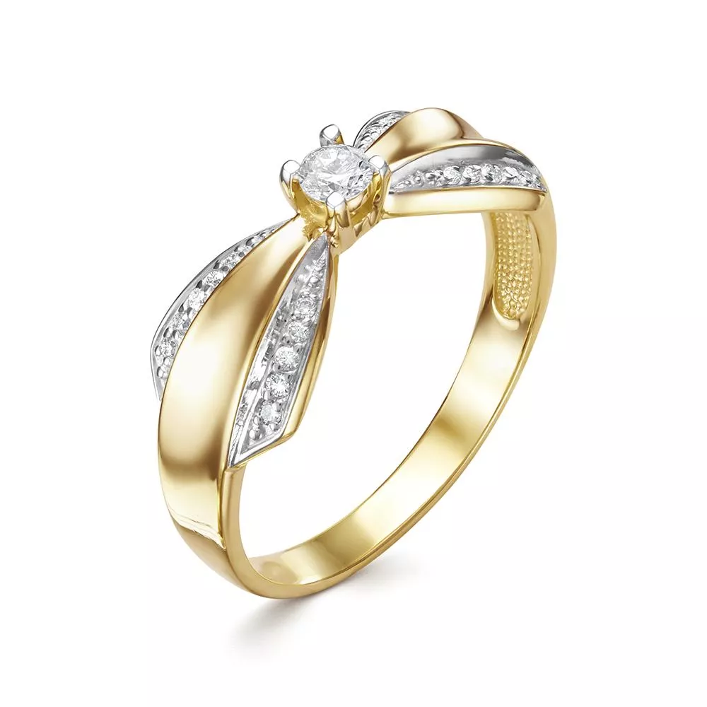 Кольцо из лимонного золота с бриллиантом V18183510000