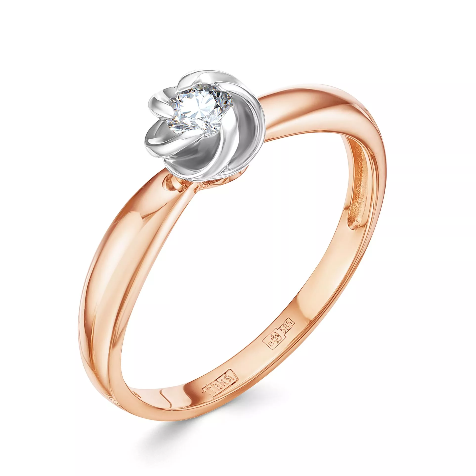 Кольцо из красного золота с бриллиантом V14141510000