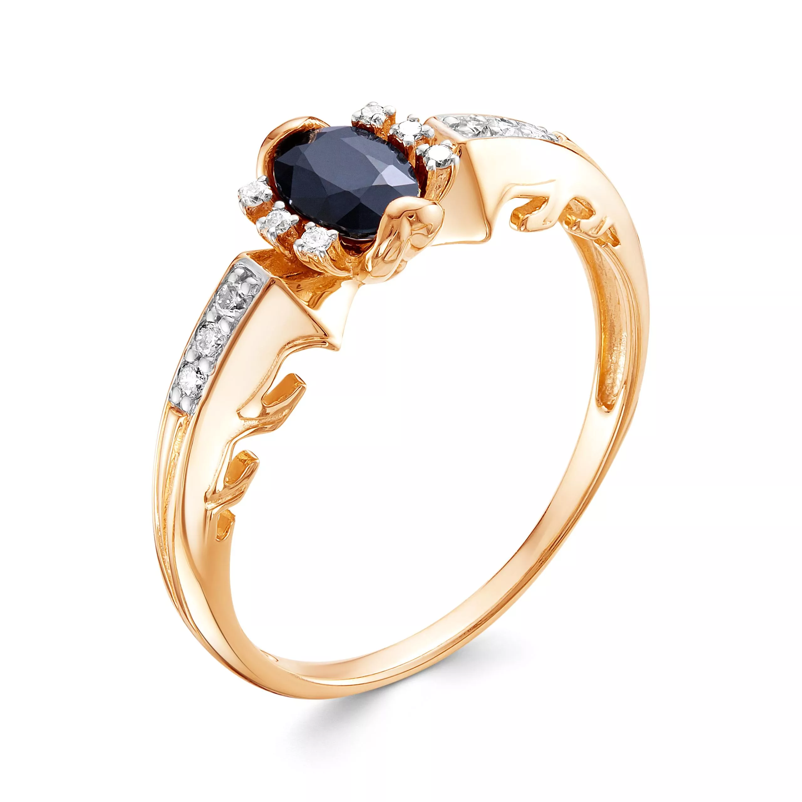 Кольцо из красного золота с сапфиром V14111510300