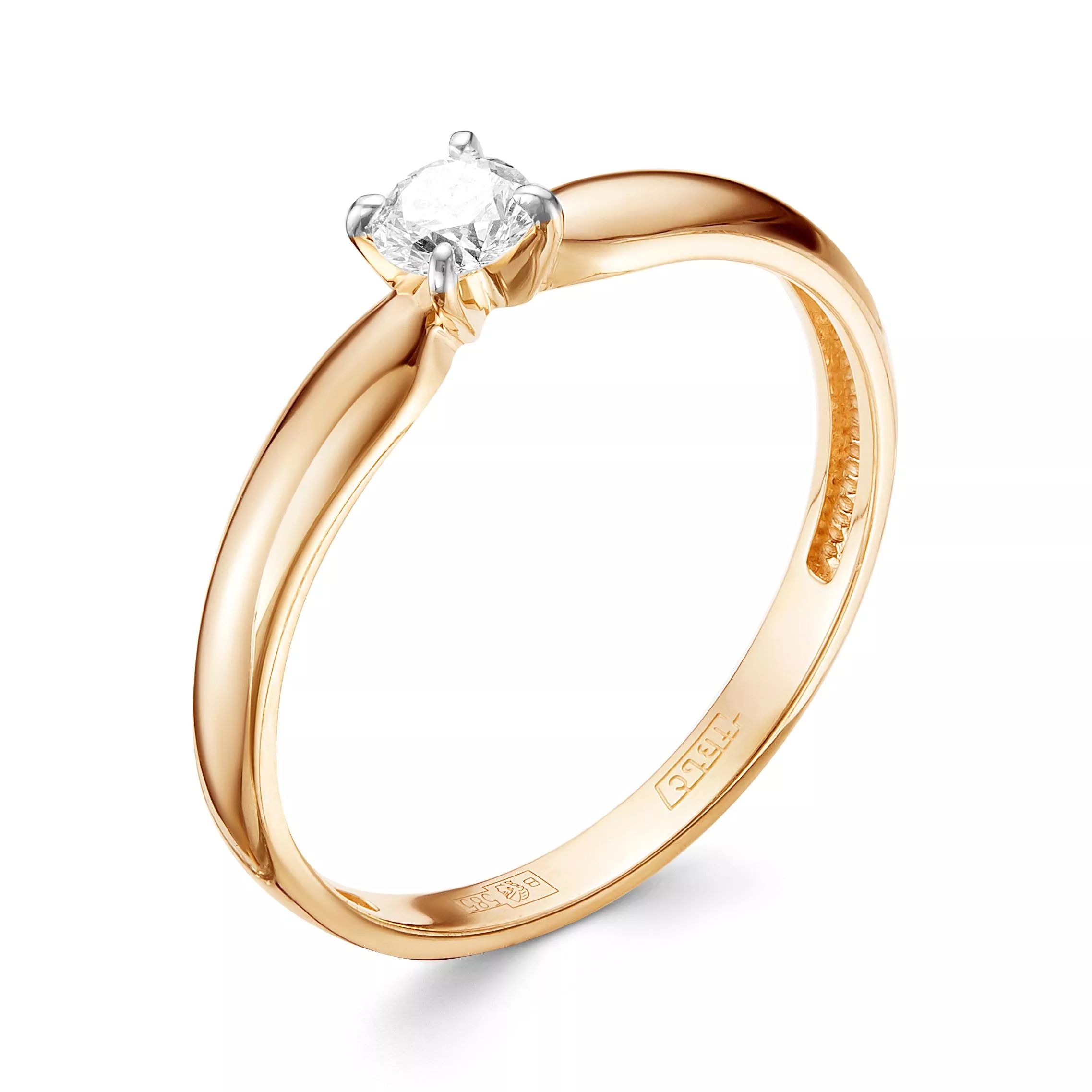 Кольцо из красного золота с бриллиантом V12721510000