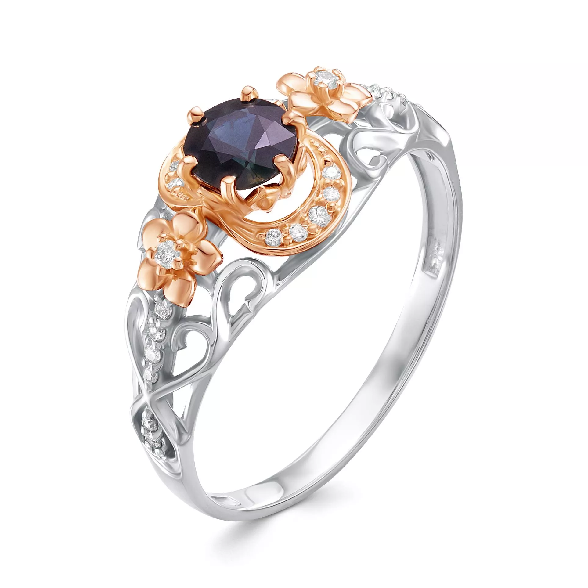 Кольцо из белого золота с сапфиром V15932530300