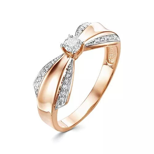 Кольцо из красного золота с бриллиантом V18181510000